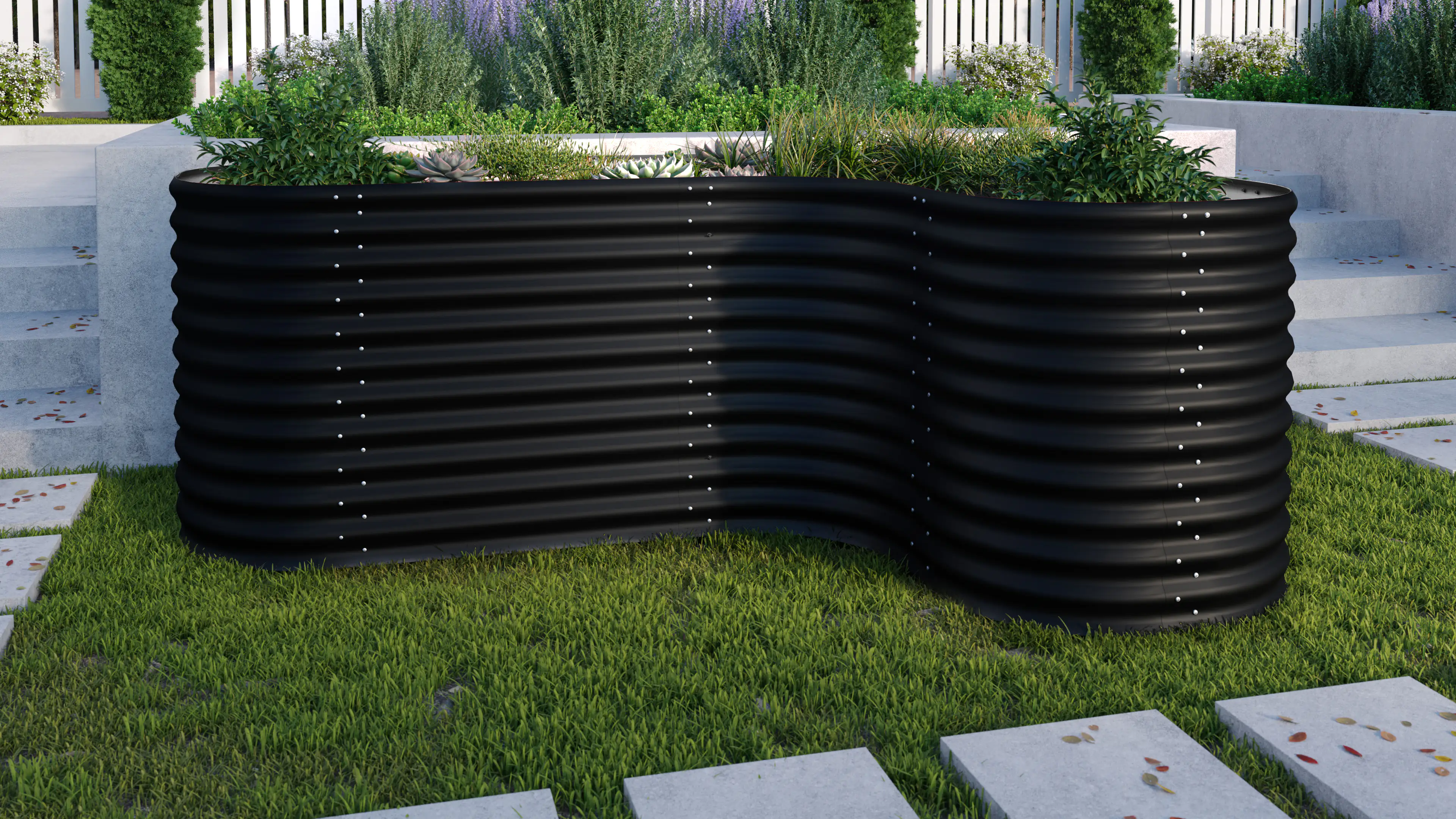 Vitavia Erweiterung Curve zu Hochbeet 858 86 cm schwarz