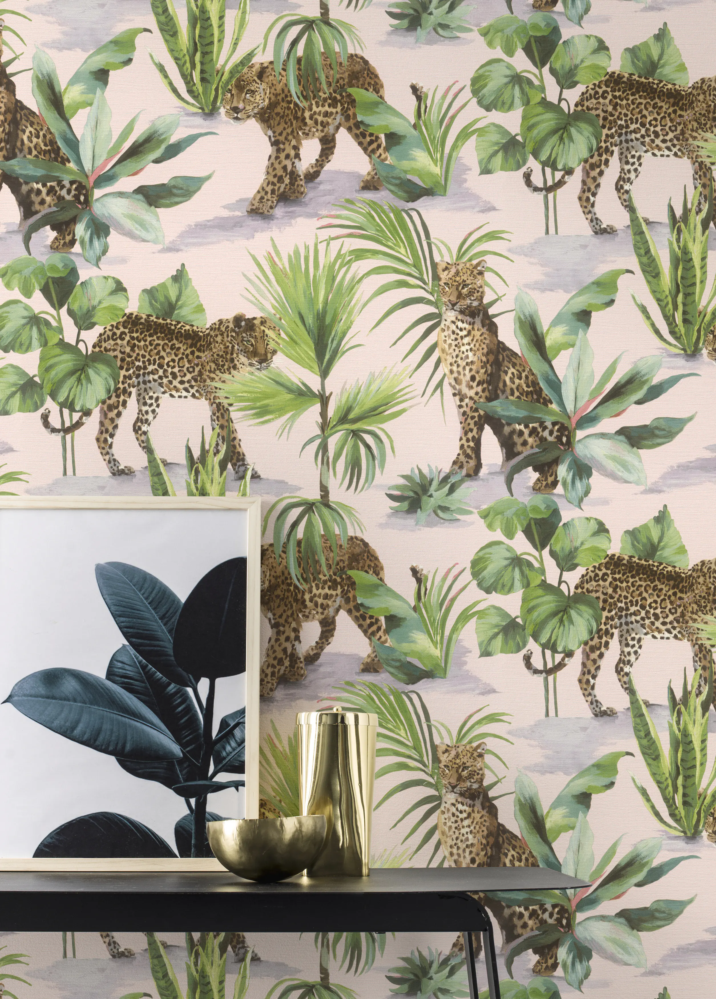 Tesa x Rasch selbstklebende Tapete Savanna Leopard braun grün 6 x 0,53 m 