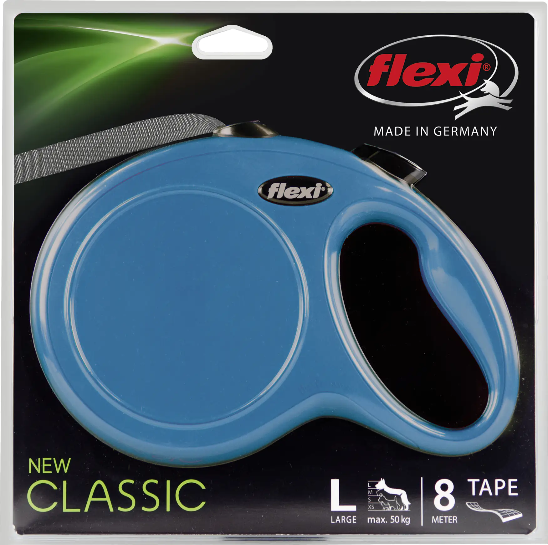 4000498023013_1188436 Flexi Hundeleine New Classic L blau, Gurt