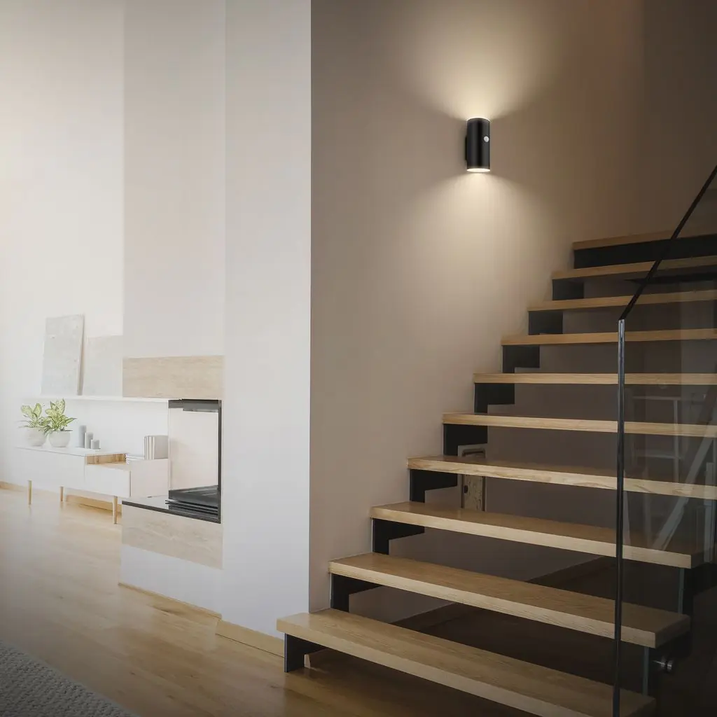 Briloner LED Akku-Außenwandleuchte Suda schwarz 6,5W 700lm warmweiß Bewegungssensor