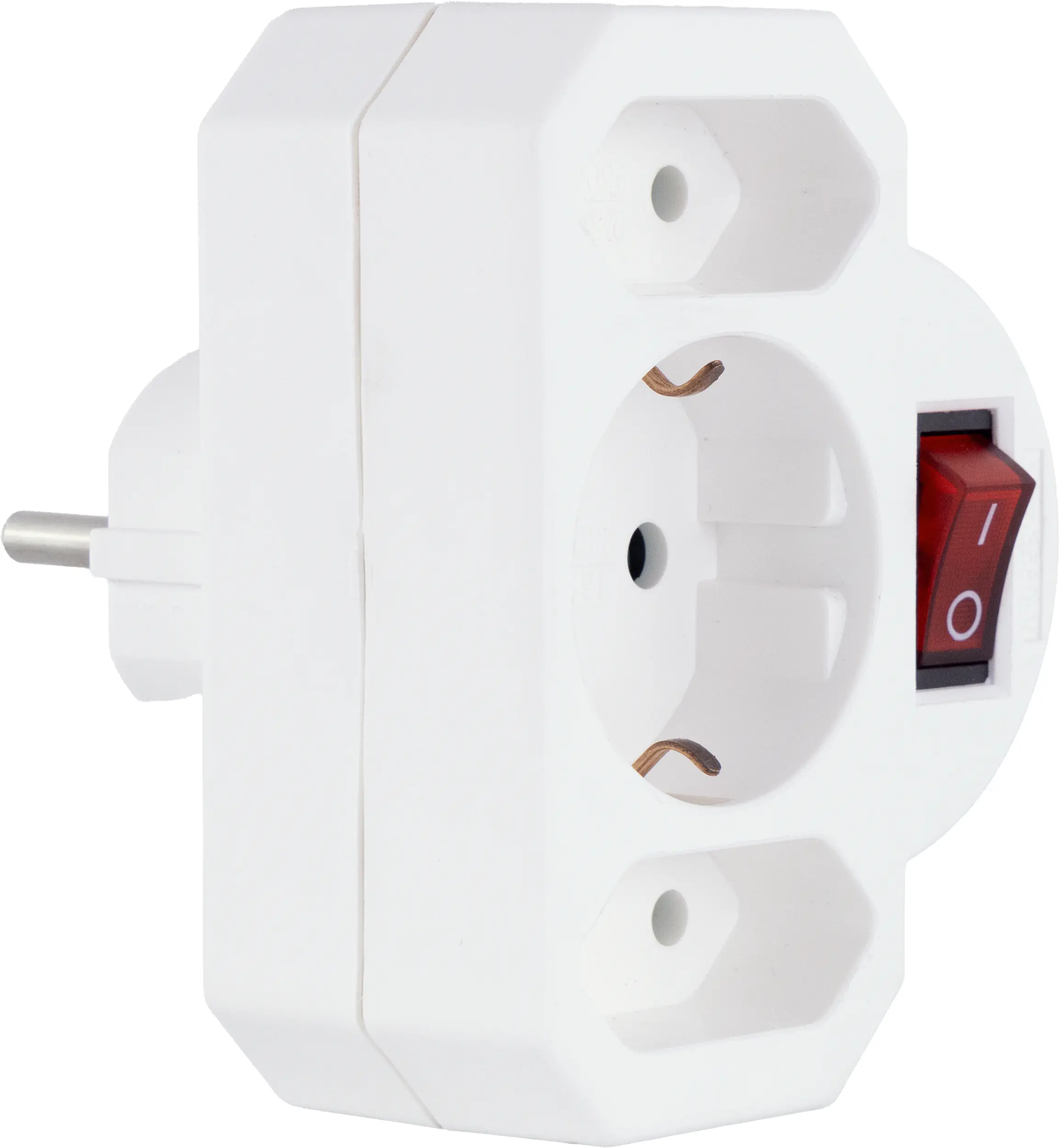 REV Mehrfachstecker 2+1-fach mit Schalter weiß