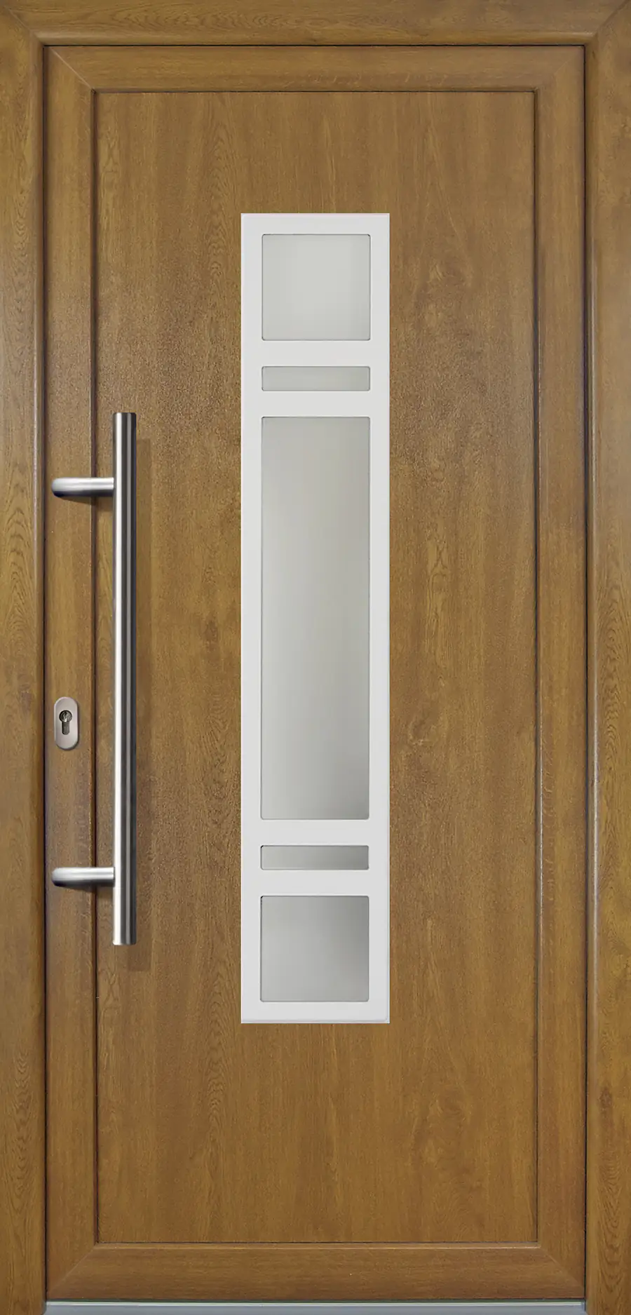 Meeth Haustür Signum PVC Exclusiv PVC Modell 83 98 x 200 cm, DIN links, weiß/golden Oak