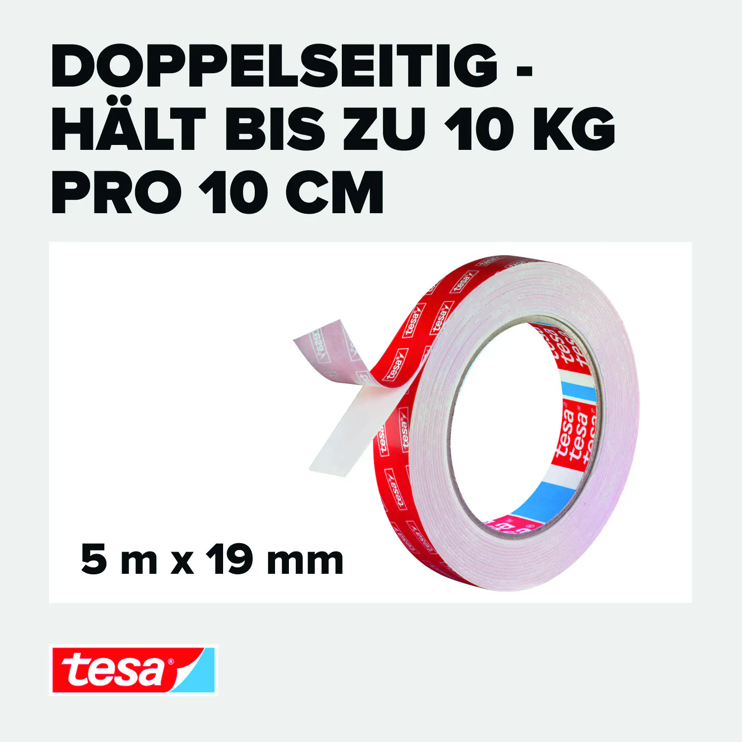 tesa Montageband 5 m x 19 mm, weiß