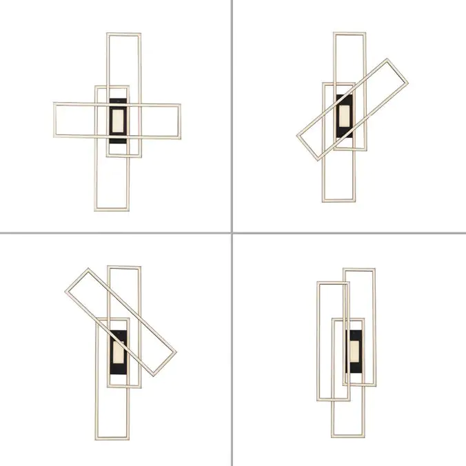 JustLight LED CCT Deckenleuchte Asmin schwarz 99 x 69,5 cm dimmbar