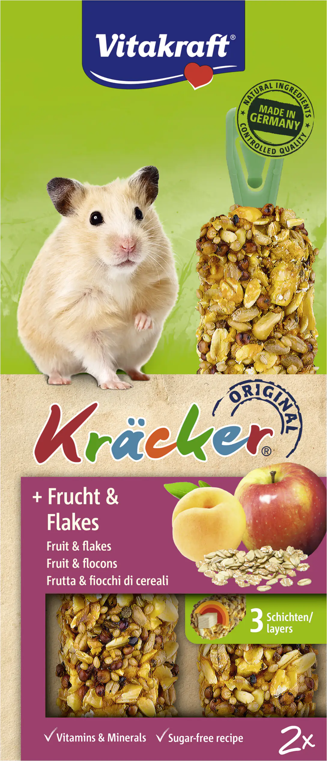 Vitakraft Kräcker® Frucht & Flakes 2 Stück / 112 g Vitakraft Kräcker® Frucht & Flakes 2 Stück / 112 g