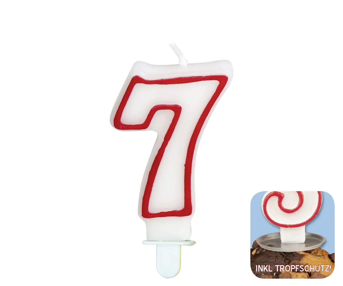 TIB Heyne Zahlengeburtstagskerze Zahl 7 1 Stück
