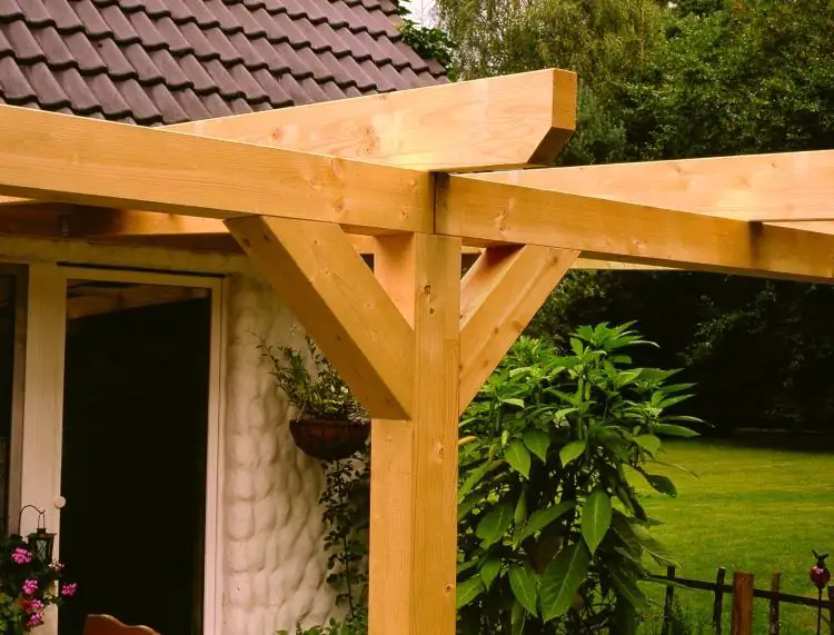 SKAN HOLZ Terrassenüberdachung Andria 434 x 250 cm, Leimholz, natur