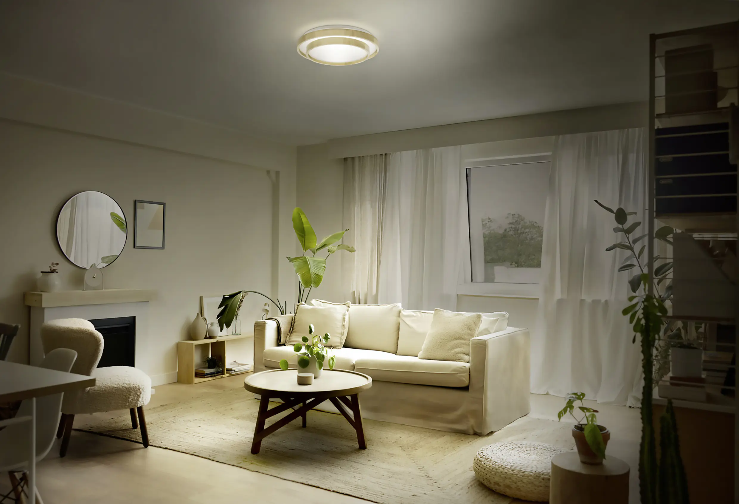 Osram LED-Deckenleuchte Orbis Razon Wood Ø40 cm 24W Holzdekor dimmbar