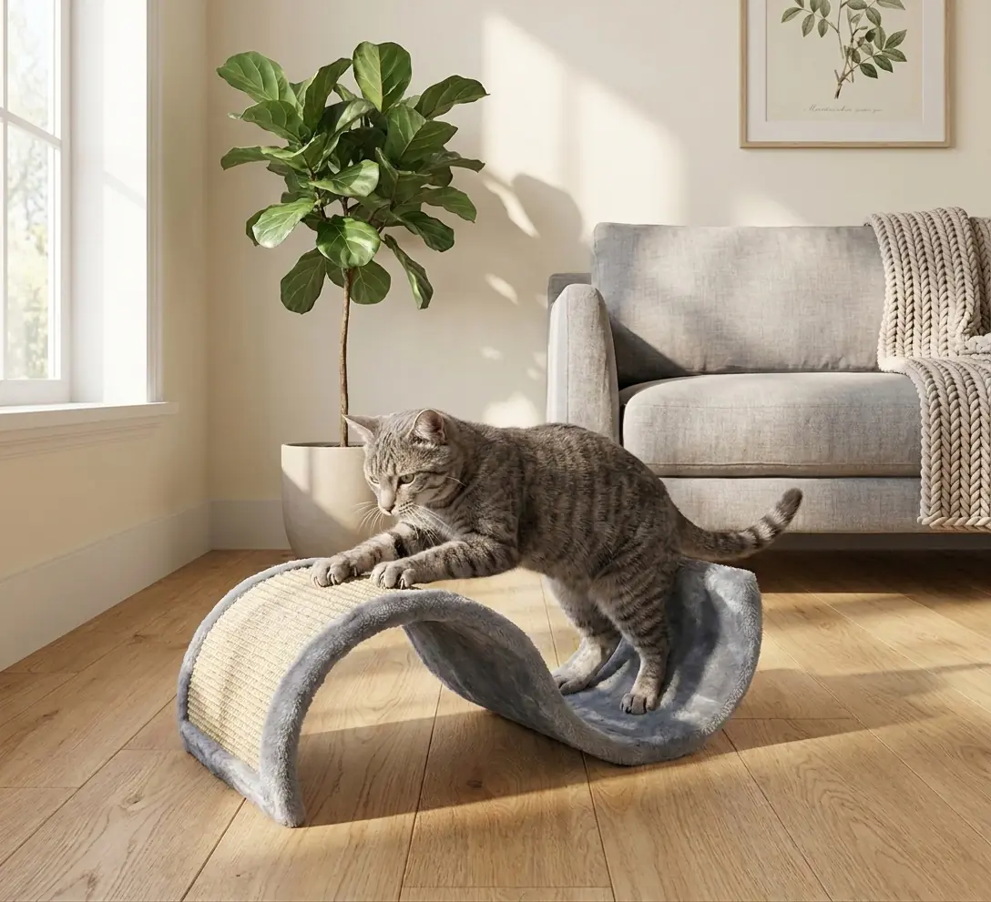 Nobby Katzen Kratzbrett Sinus 50 x 29 x 18 cm grau
