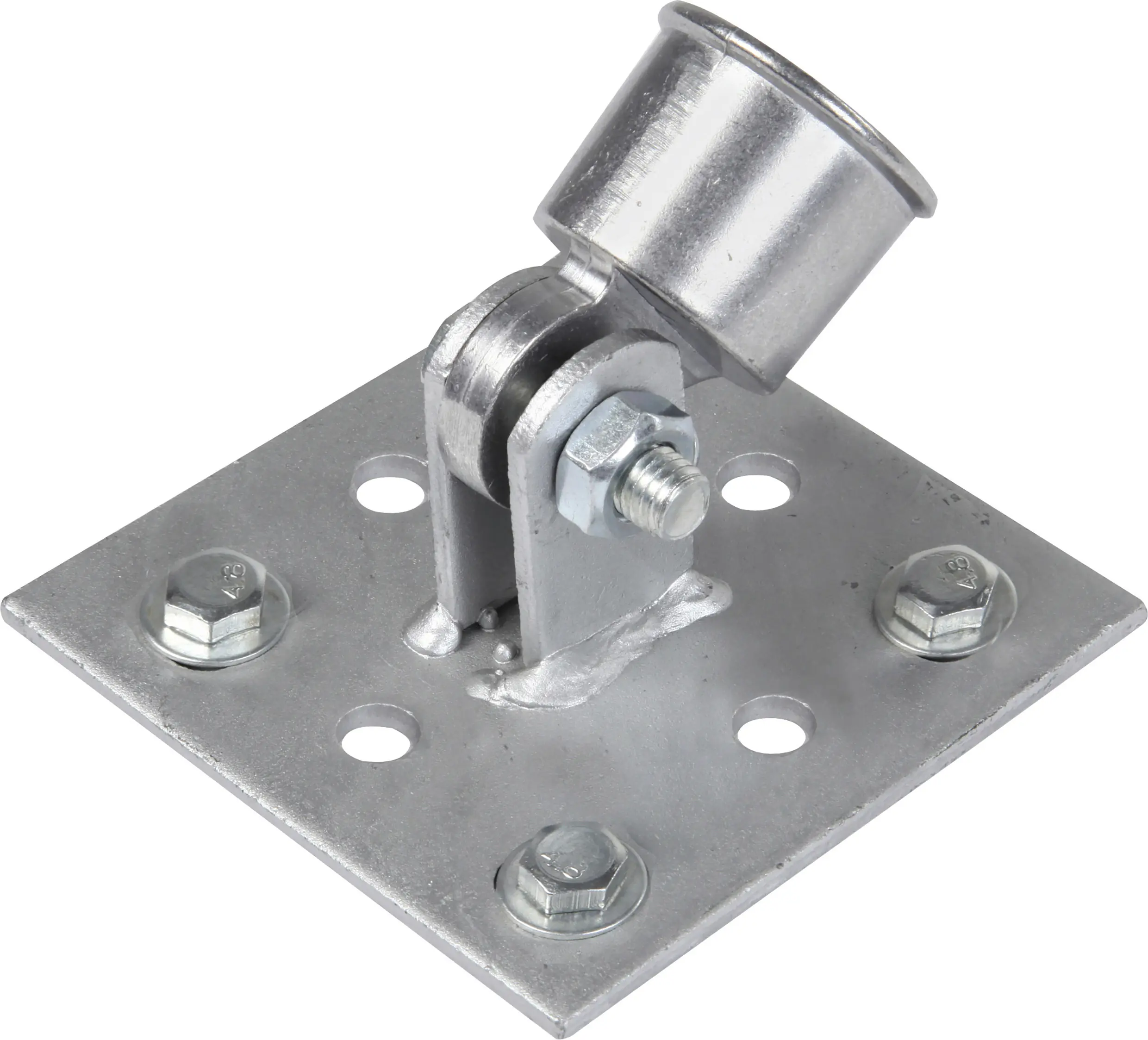 Floraworld Bodenplatte Zaunpfosten mit Gelenk 10 x 10 cm feuerverzinkt