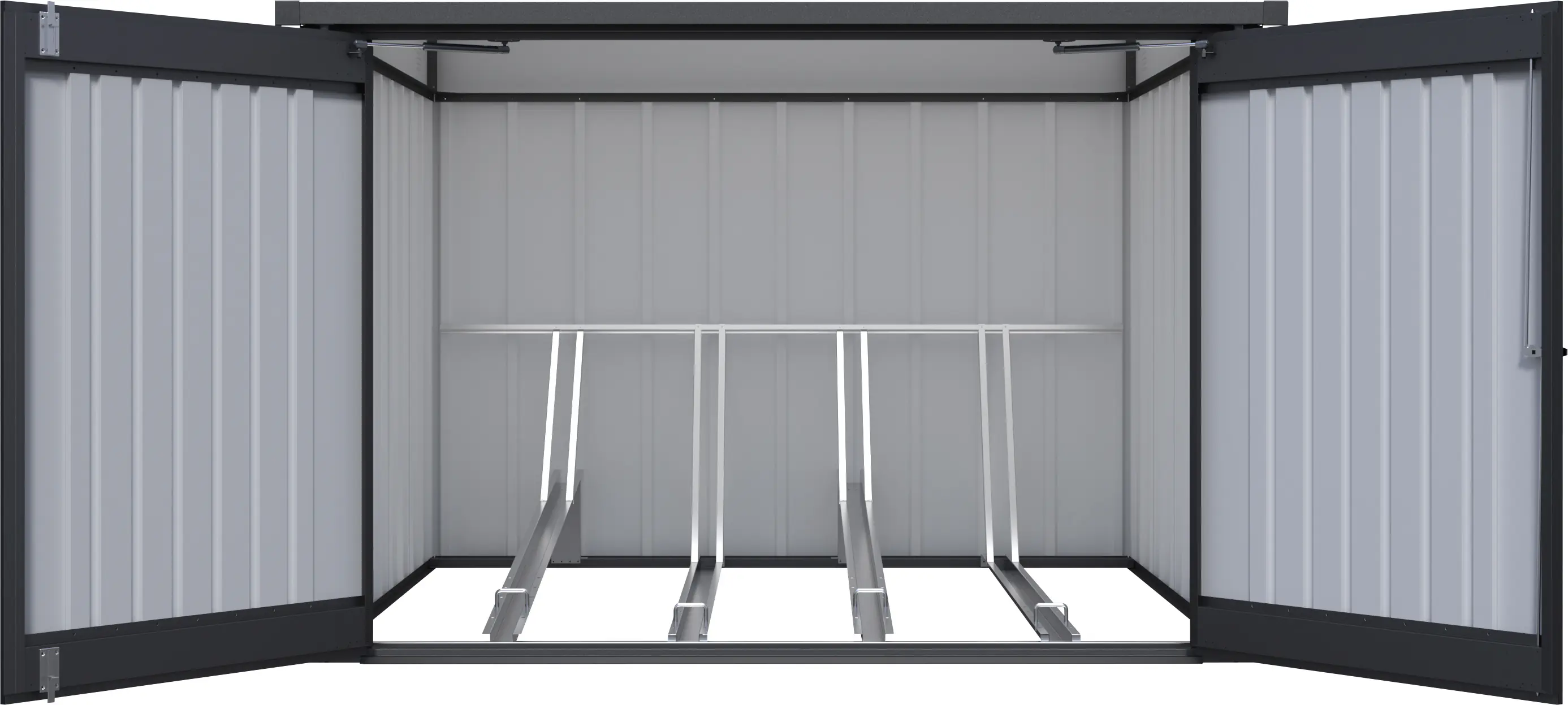 Floraworld Fahrradgarage Premium 226 x 217 cm schwarz metallic