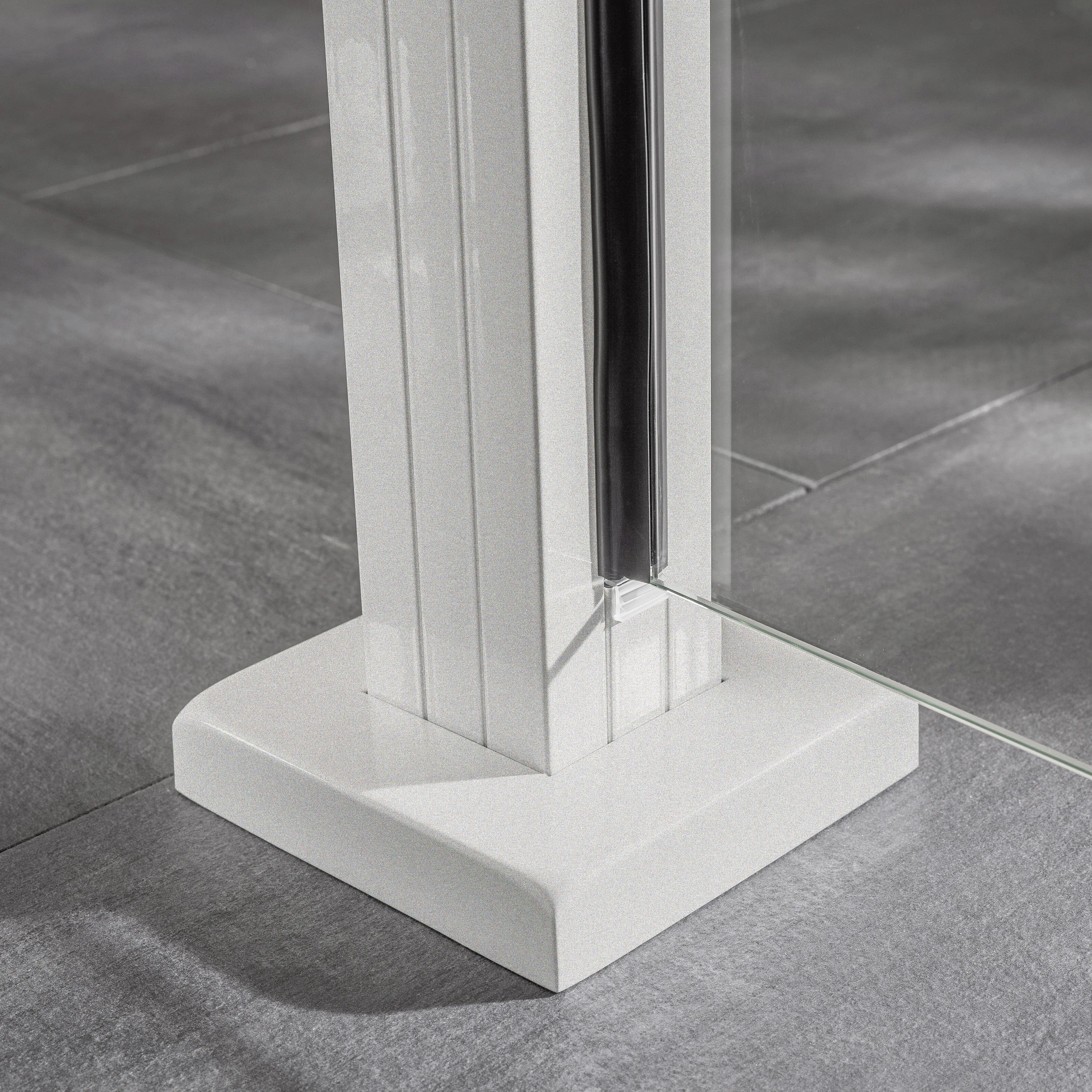 Ambiente Glaszaun Erweiterungsset Klarglas mit Siebdruck 187 x 55,7 cm weiß