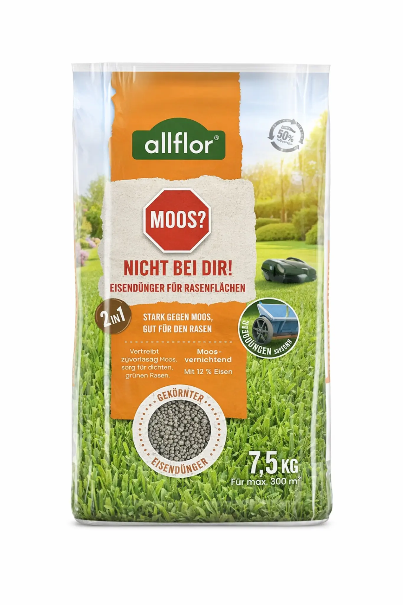 Allflor Eisendünger gekörnt Moos nicht bei dir 7,5 kg