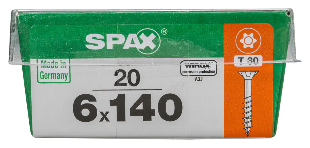 Spax Universalschrauben 6.0 x 140 mm TX 30 Senkkopf - 20 Stk. Spax Universalschrauben 6.0 x 140 mm TX 30 Senkkopf - 20 Stk.