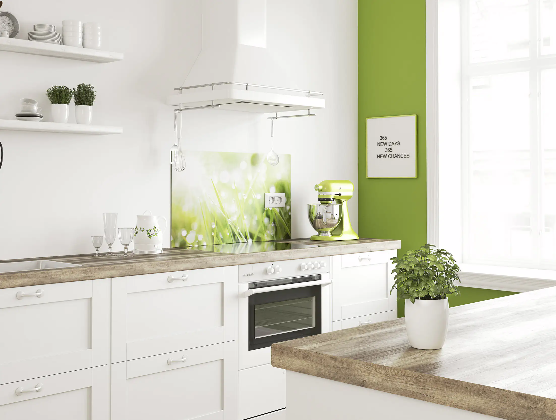 Küchenrückwand WandArt easy 200 x 58,5 cm, 3 mm, grass