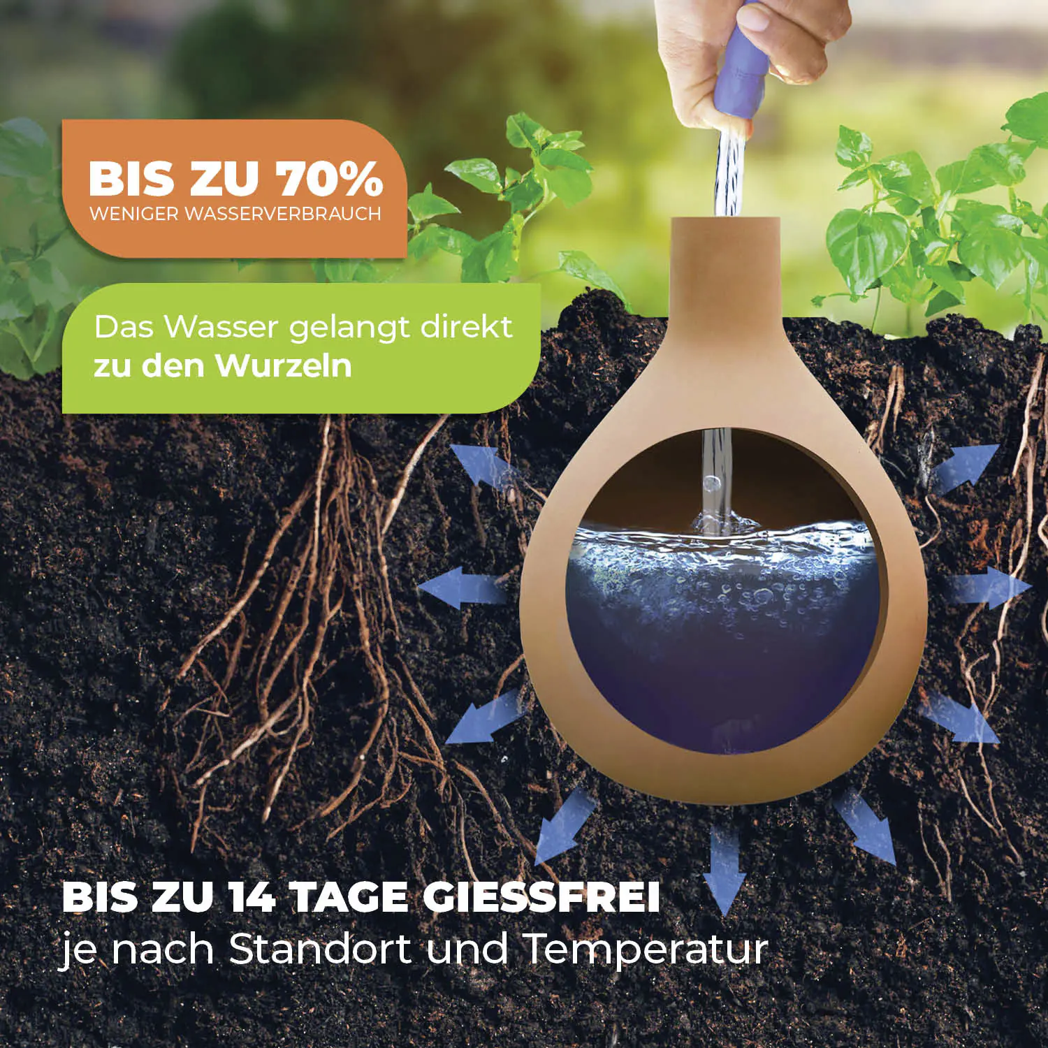 BioGreen Pflanzenbewässerung Olla Hydro Max L 6,5 L 