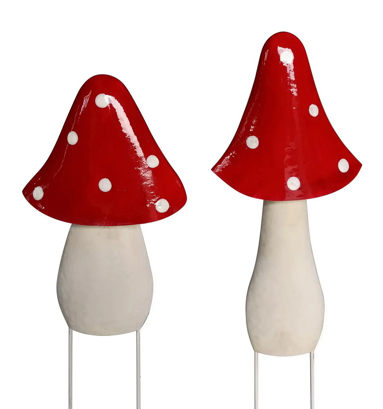 TrendLine Dekostecker Pilz Metall 49,5 x 15 cm weiß rot 