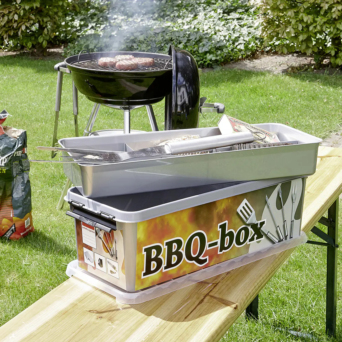 Sunware Aufbewahrungsbox Q-line BBQ mit Einsatz 9,5L metallfarbig schwarz Sunware Aufbewahrungsbox Q-line BBQ mit Einsatz 9,5L metallfarbig schwarz