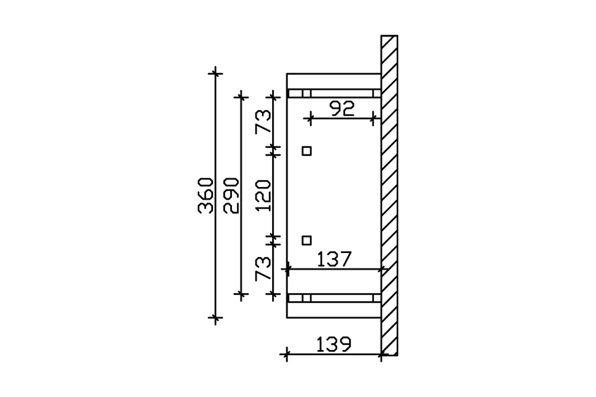 SKAN HOLZ Vordach Stralsund Typ 6 360 x 139 cm, lasiert in Nussbaum