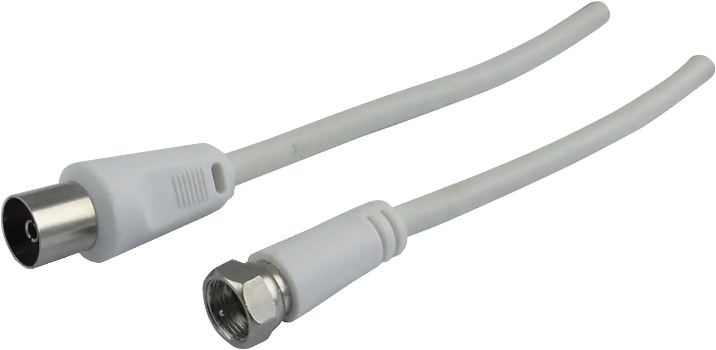 Schwaiger SAT Antennen Adapter Kabel KVCK171 532 (75dB) F IEC weiß, 1,5m, 1x F Stecker / 1x IEC Buch Schwaiger SAT Antennen Adapter Kabel KVCK171 532 (75dB) F IEC weiß, 1,5m, 1x F Stecker / 1x IEC Buch