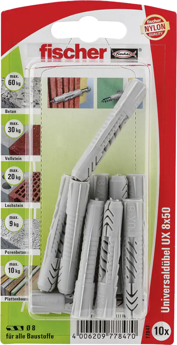 Fischer Universaldübel UX   Fischer Universaldübel UX 8.0 x 50 mm - 10 Stück
