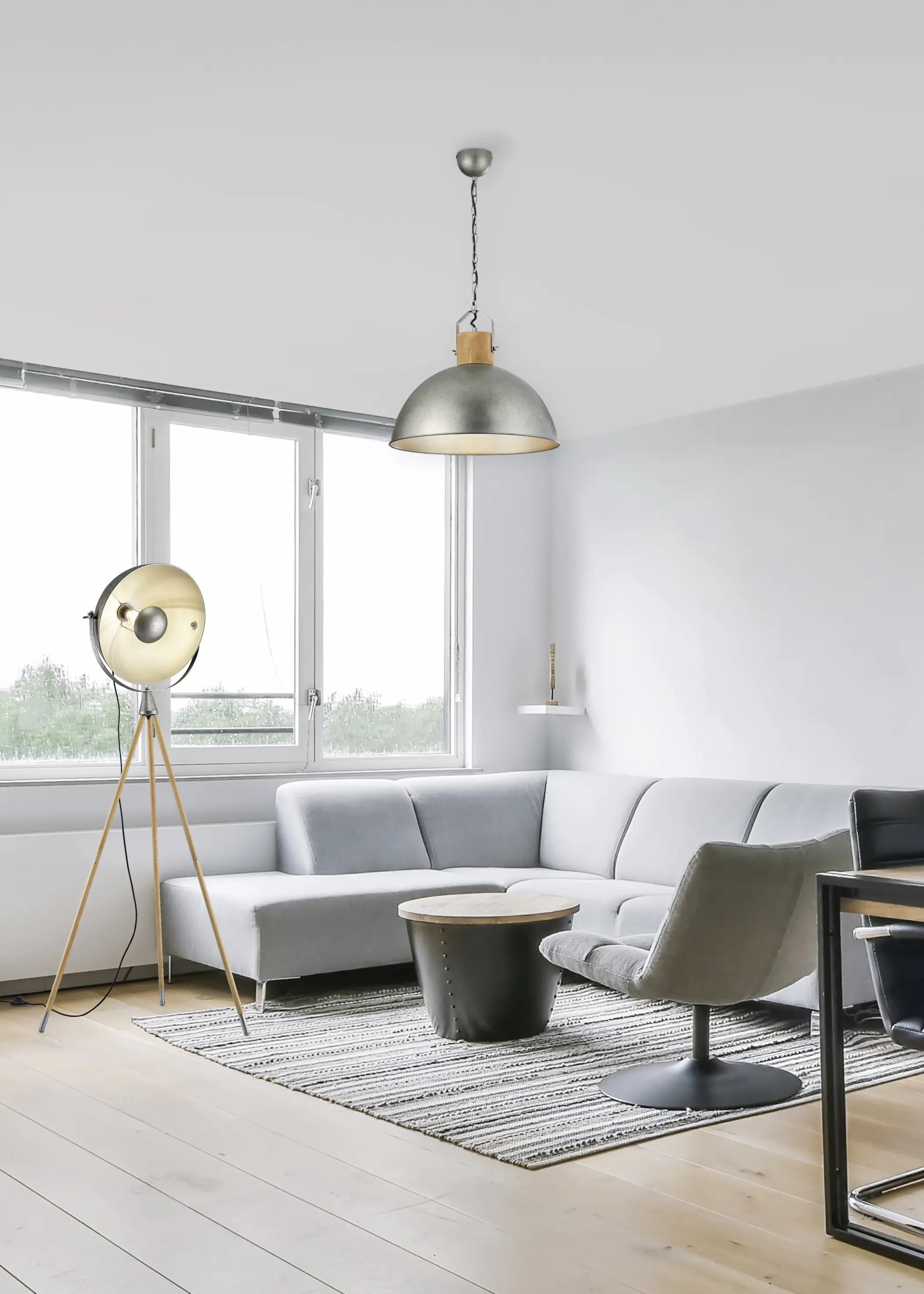 Trio Leuchten Pendelleuchte Delhi nickel antik