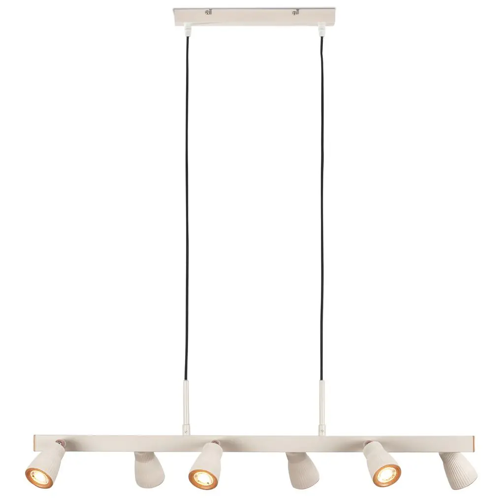 Briloner LED-Pendelleuchte RIFF 6-flammig 80,5 x 120 cm 21W hellgrau warmweiß