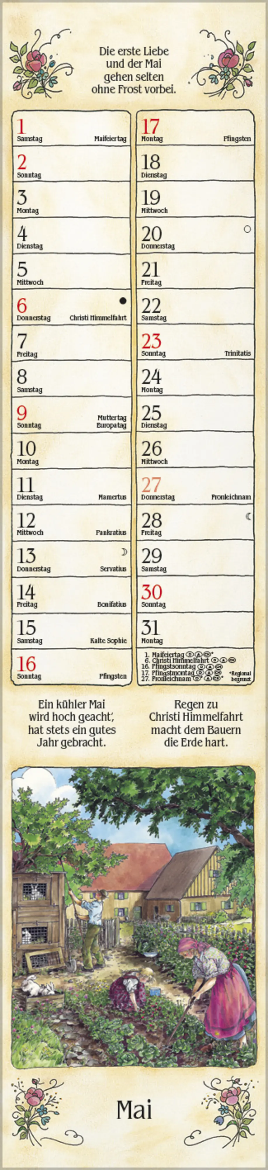 Korsch Kalender Langplaner 2027 Bauernmotiv