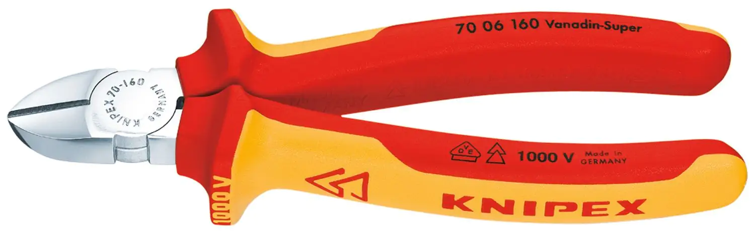 Knipex Seitenschneider 180 mm VDE verchromt Mehrkomponenten-Hülle