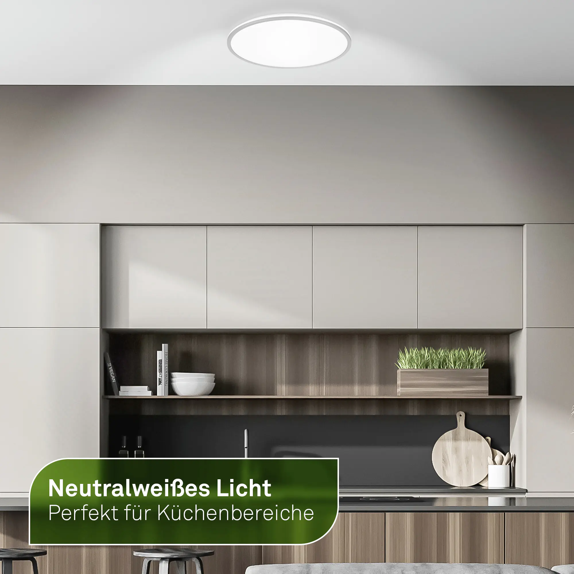 Briloner LED-Deckenleuchte Lana Ø 33 cm weiß-chrom neutralweiß