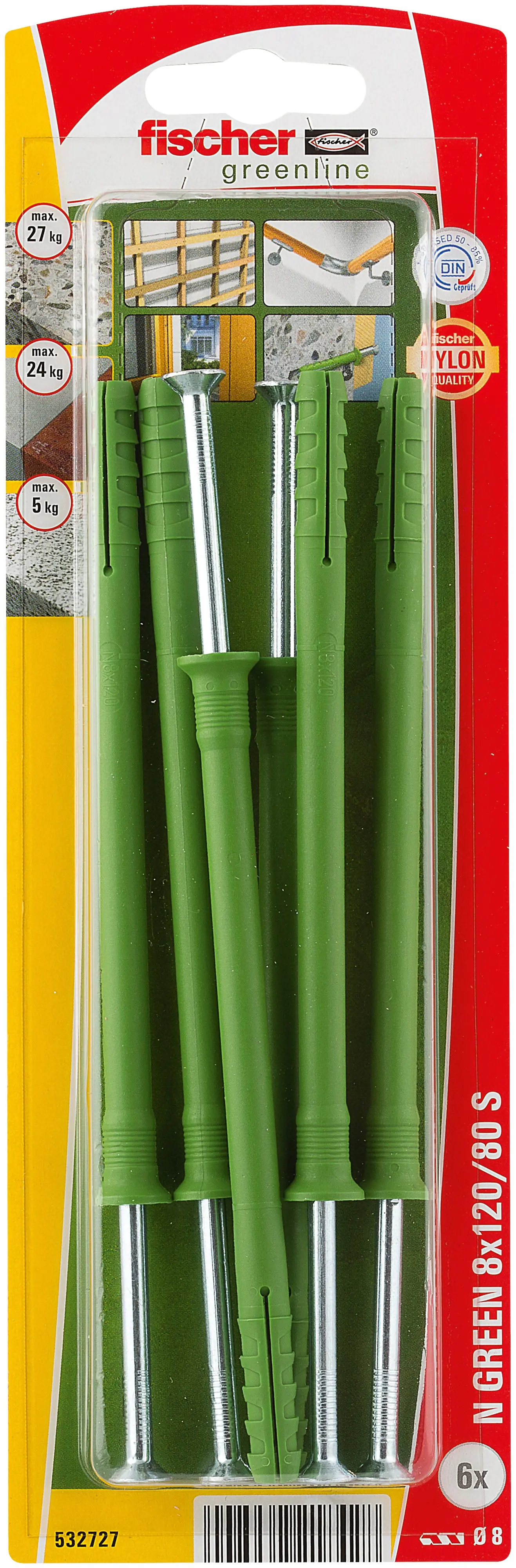 Fischer Nageldübel N Green 8 x 120 mm - 6 Stück