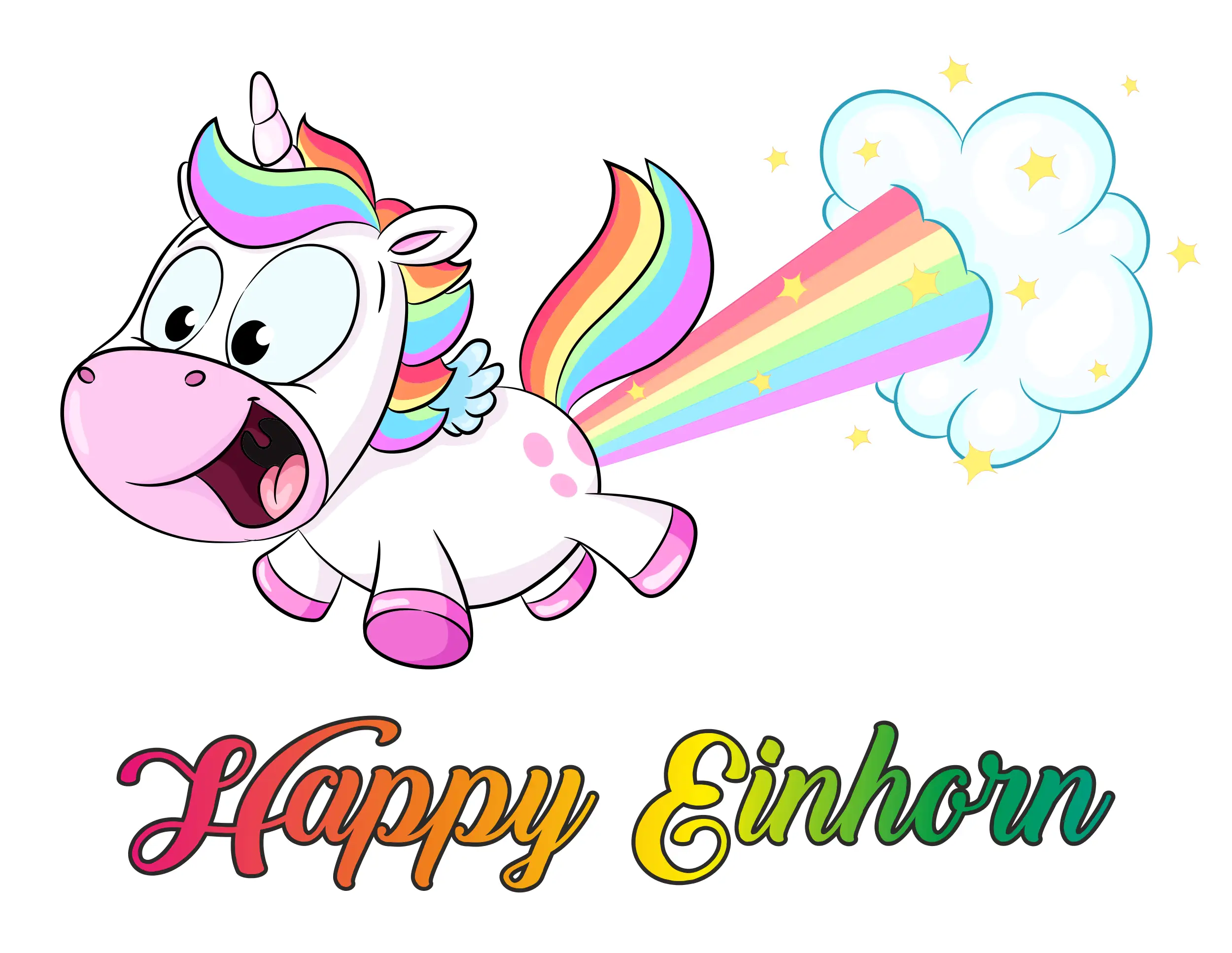 Hermann Schütz Aufkleber Einhorn Happy 115x150mm