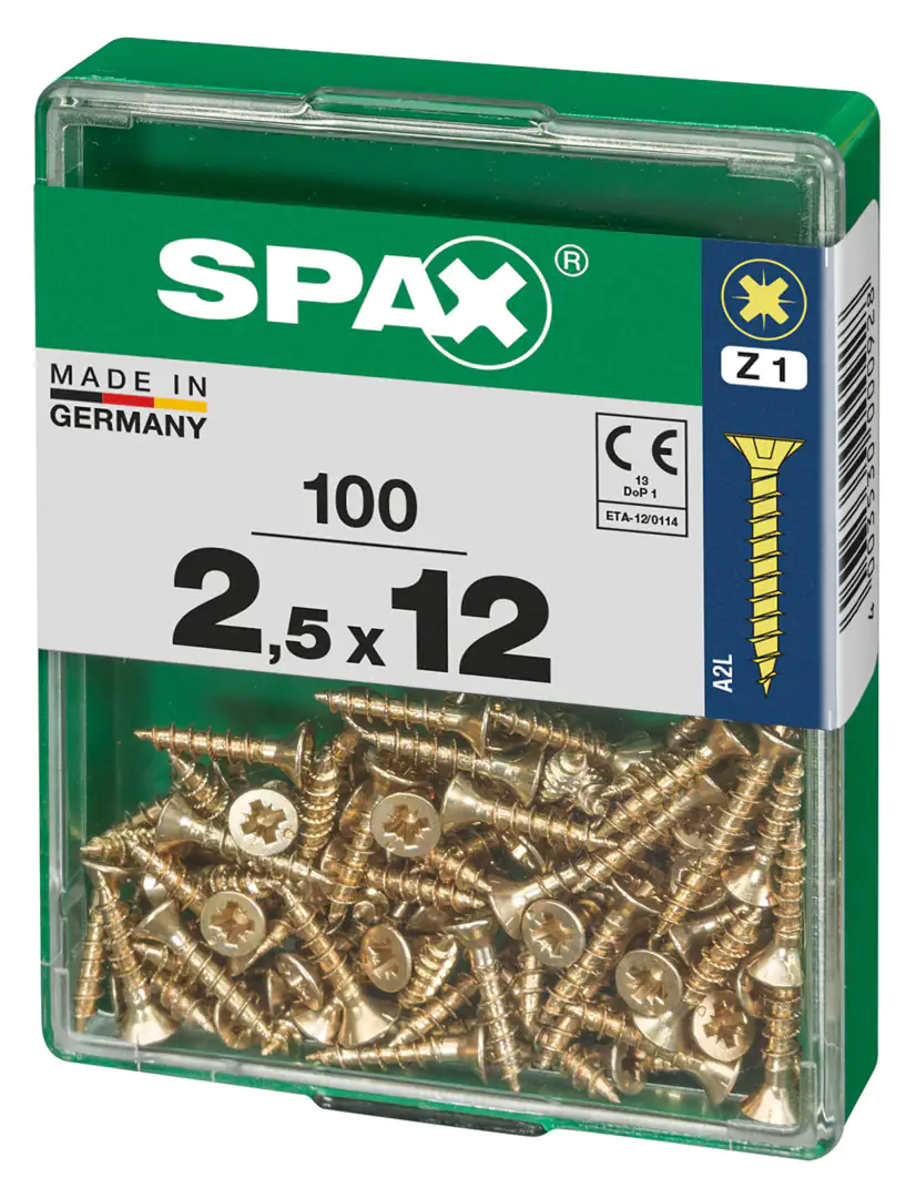Spax Universalschrauben 2.5 x 12 mm PZ 1 - 100 Stk.