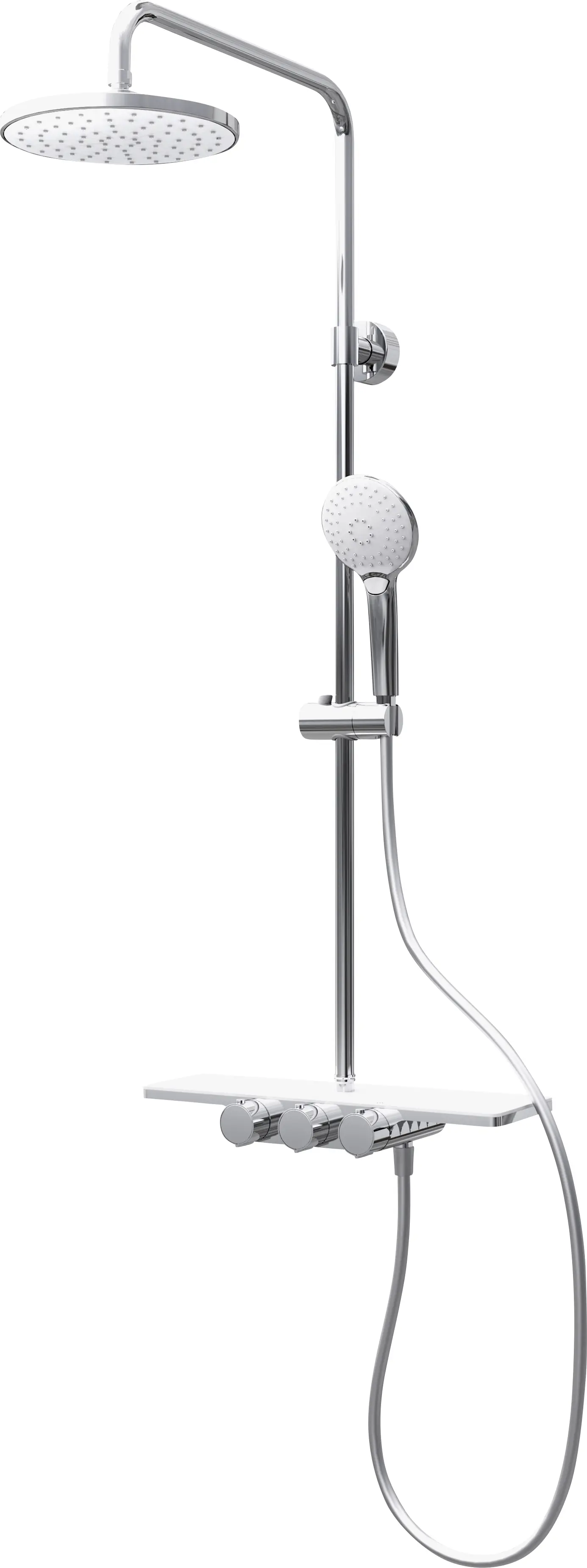 Schulte DuschMaster Rain III Modern White Style mit Ablage