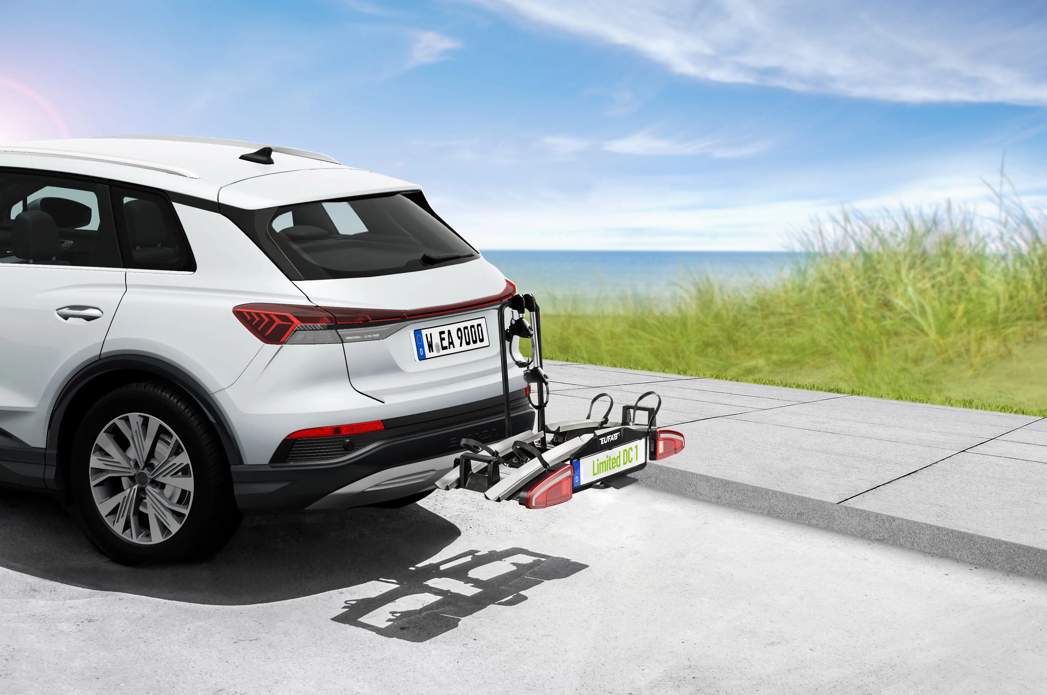 EUFAB Fahrradträger Limited DC1 LED für 2 Fahrräder vormontiert