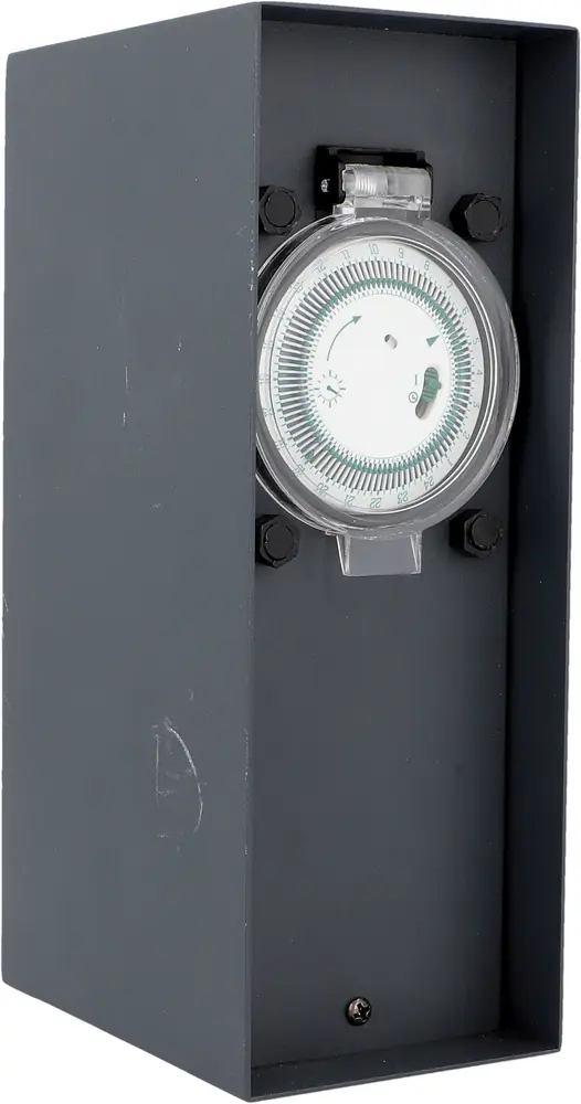 Unitec Gartensäule mit 2 Schutzkontakt-Steckdosen inkl. Zeitschaltuhr schwarz