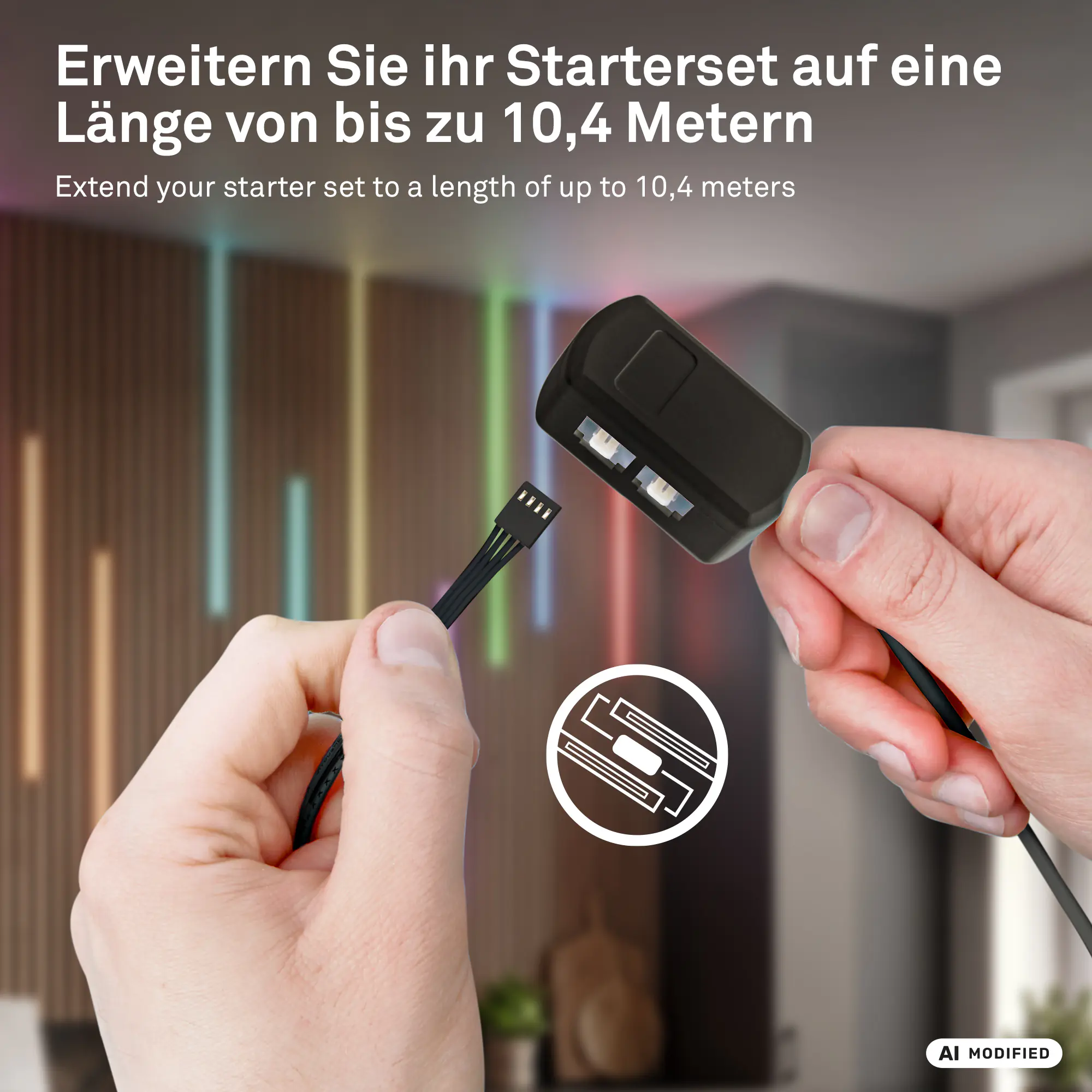 Briloner LED-Streifen Pimp your Panel Starterset COB RGBICW 2,6 m 15,6 W warmweiß RGB