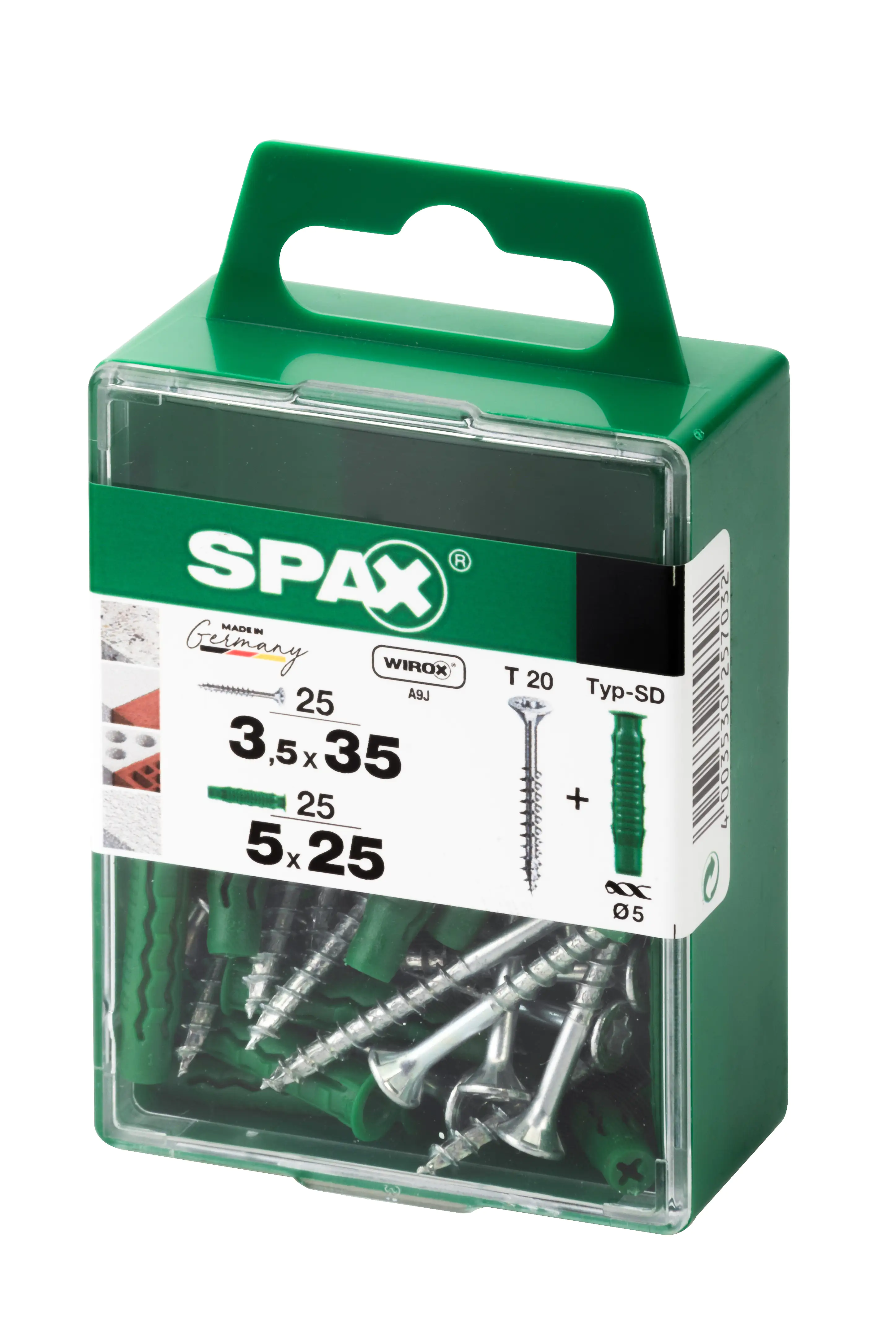 Spax Universalschrauben + Dübel 3.5 x 35 mm TX 20 25 Schrauben + 25 Dübel