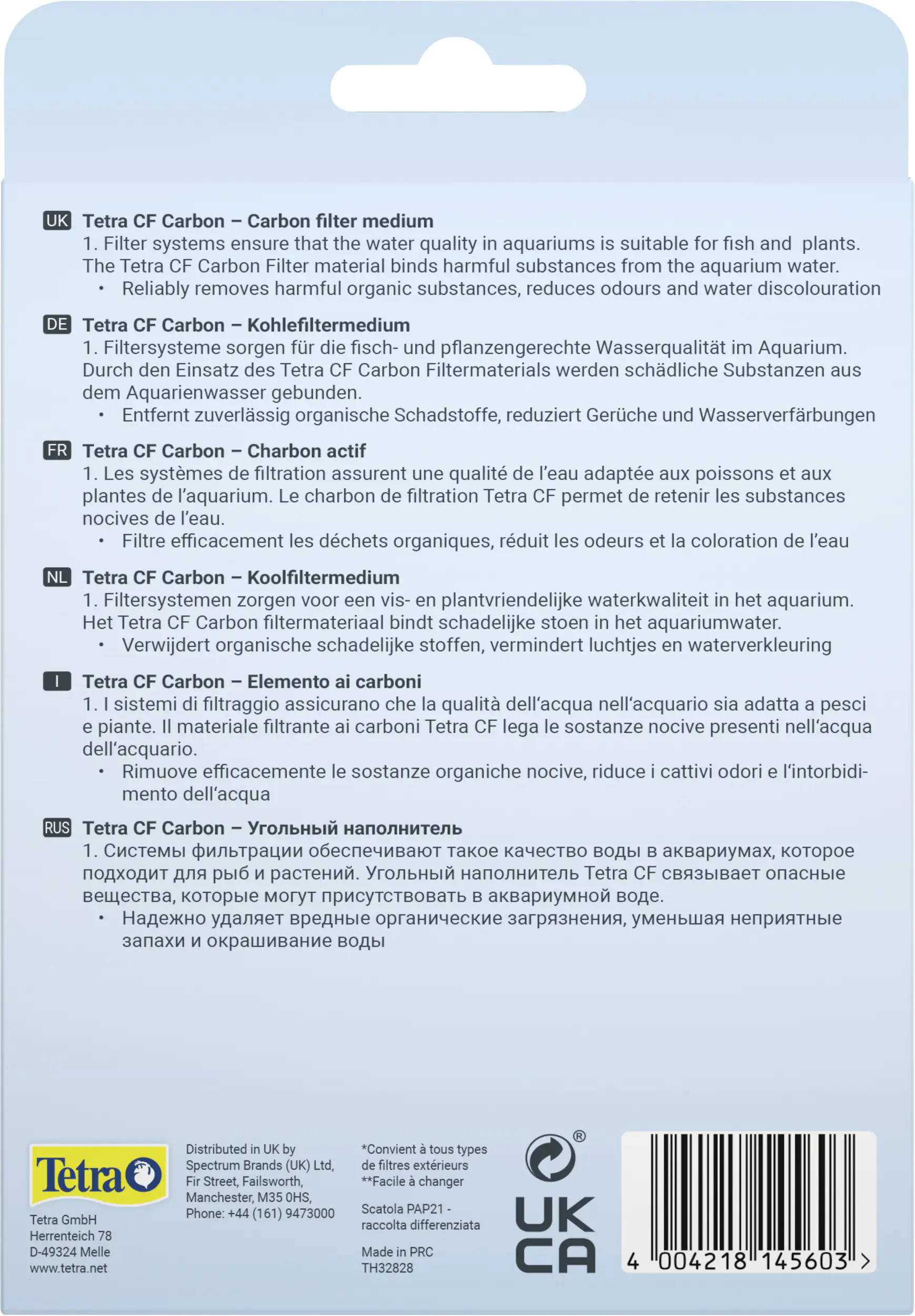 Tetra CF Kohlefiltermedium 800 ml - 2 Stück
