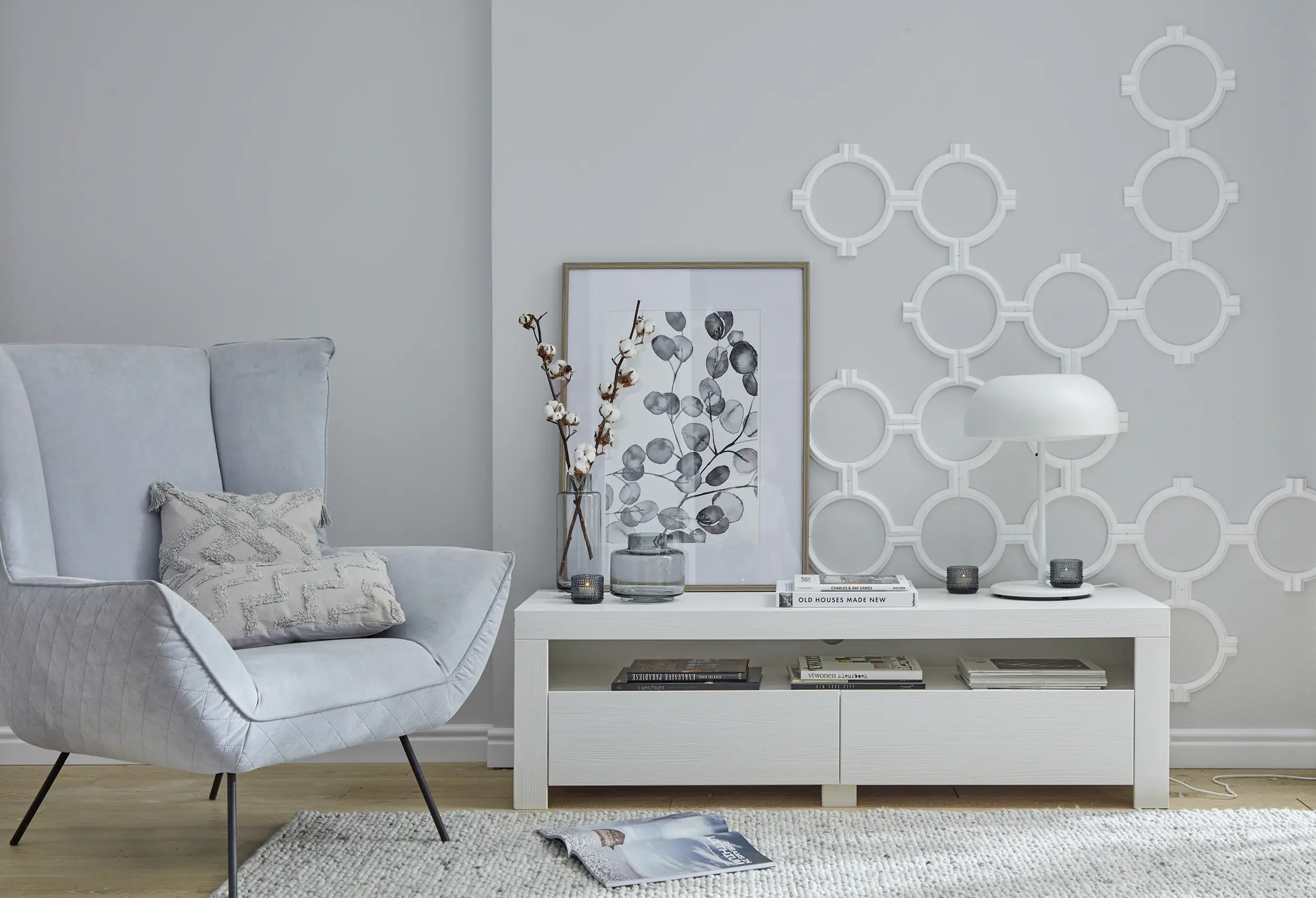 Decosa Viertelbogen Melissa weiß, 4-teilig