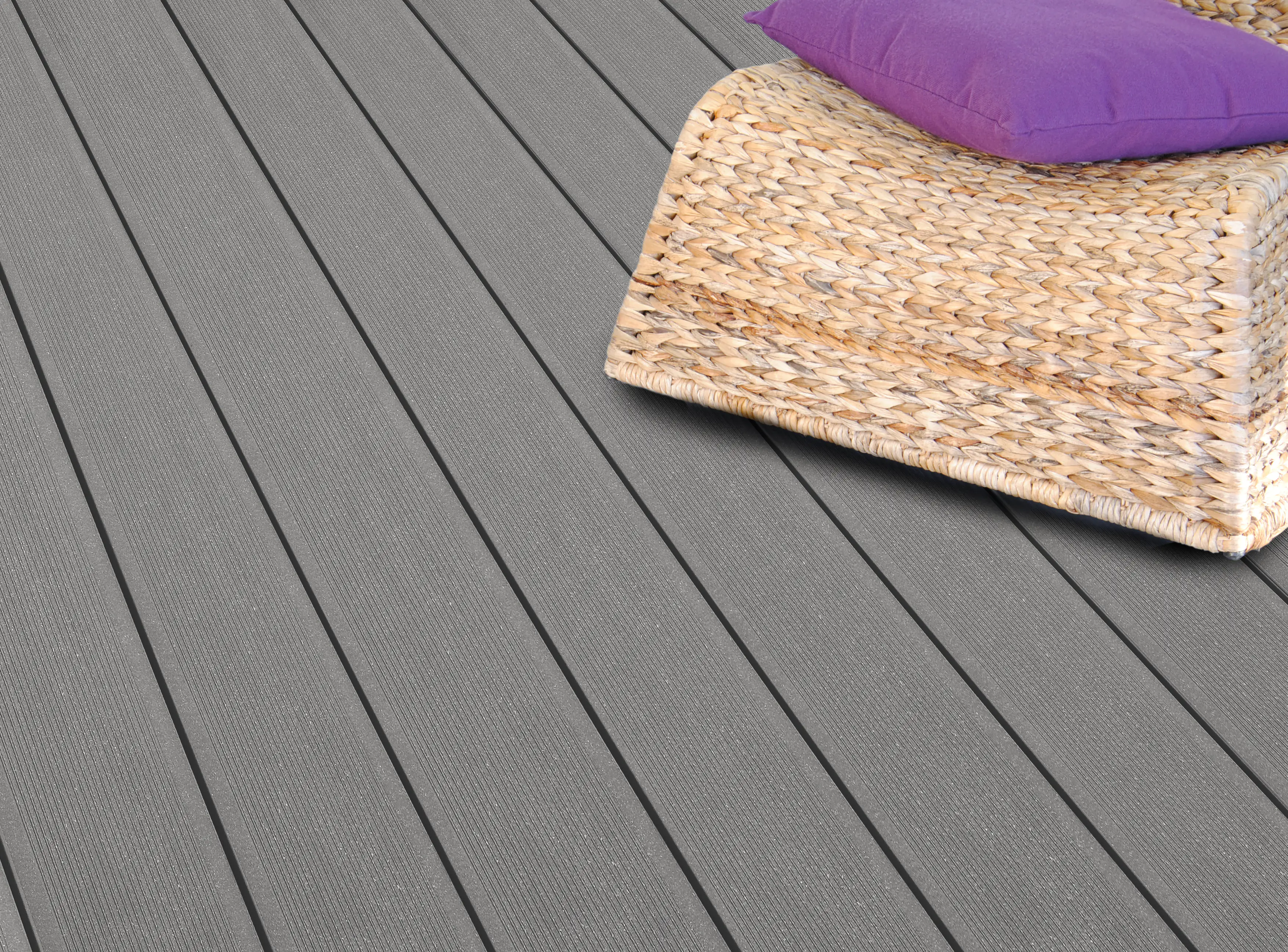 Kovalex Terrassendiele WPC Standard 14,5 x 2,6 cm grau gebürstet Meterware Kovalex Terrassendiele WPC Standard 14,5 x 2,6 cm grau gebürstet Meterware