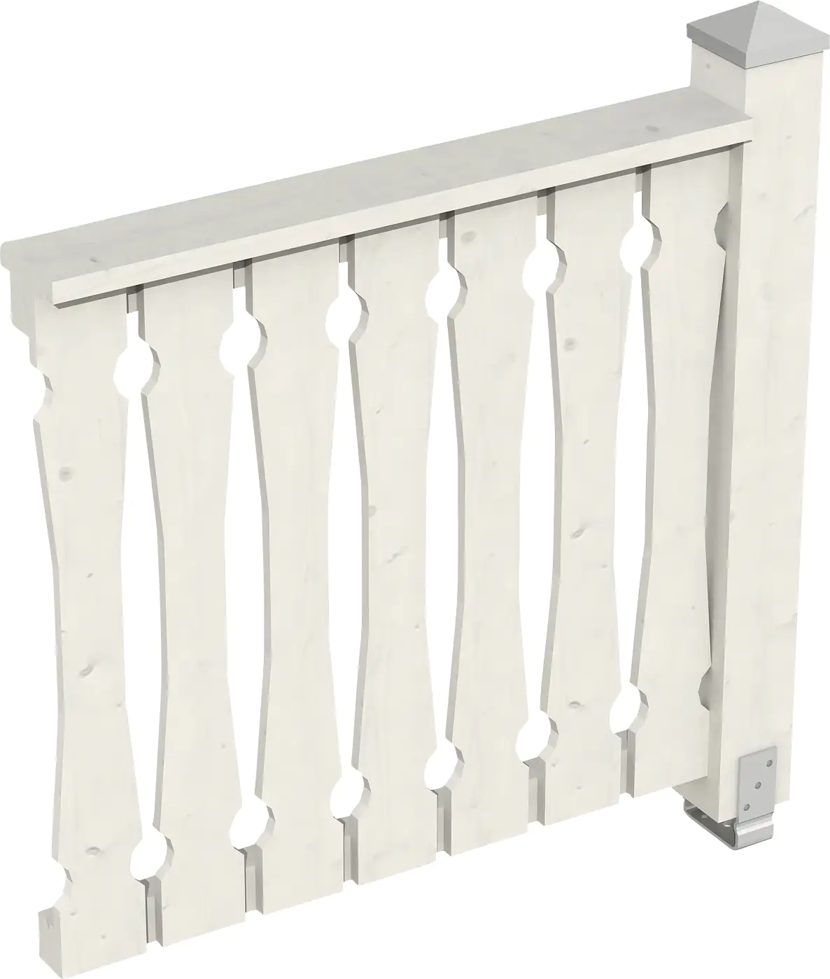 SKAN HOLZ Brüstung Balkonschalung 108 x 96 cm, Fichte, lasiert in Weiß