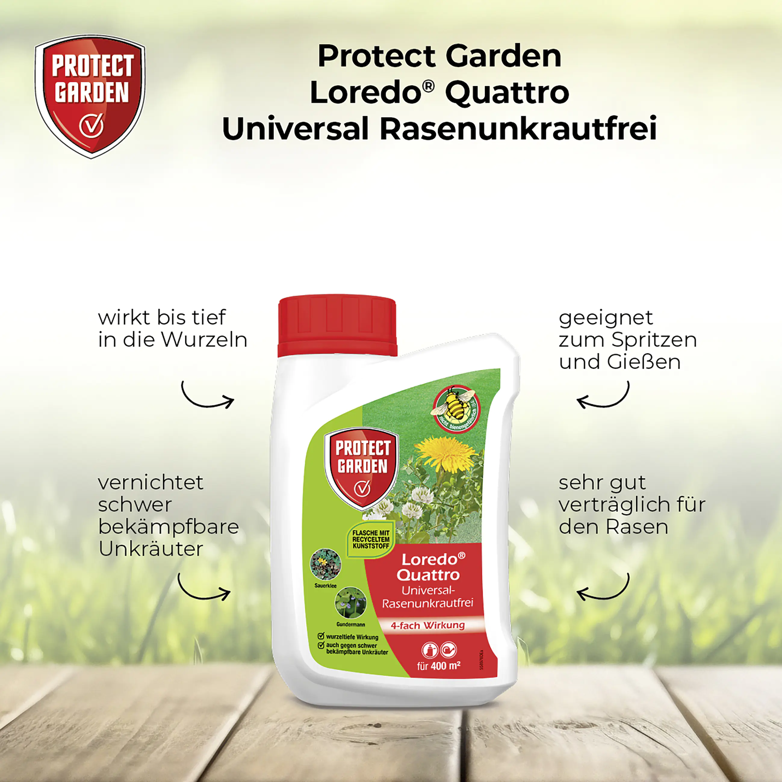 Protect Garden Loredo Quattro Universal Rasenunkrautfrei 400 ml