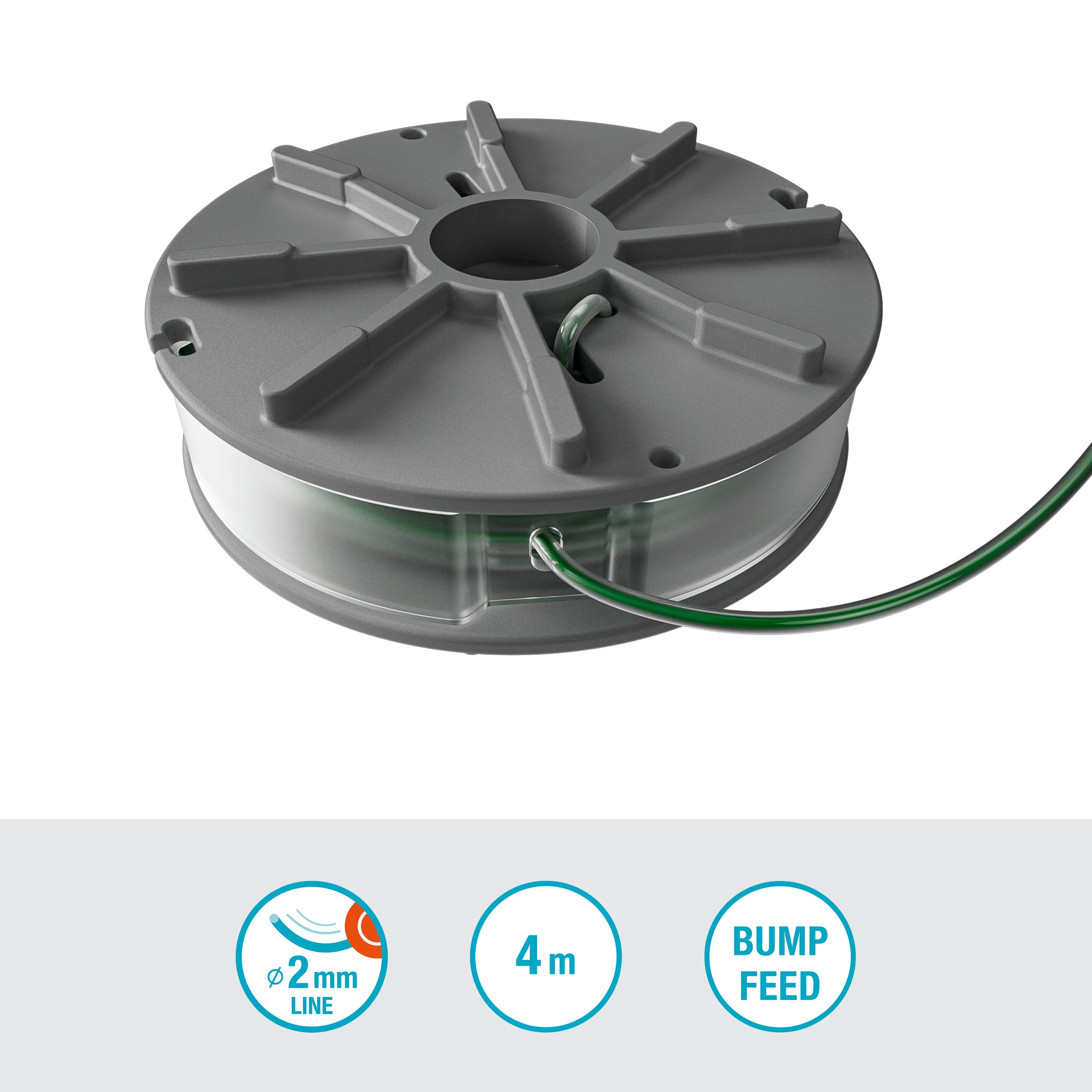Gardena Ersatzfadenspule für Rasentrimmer PowerTrim Ø 2 mm 4 m grün