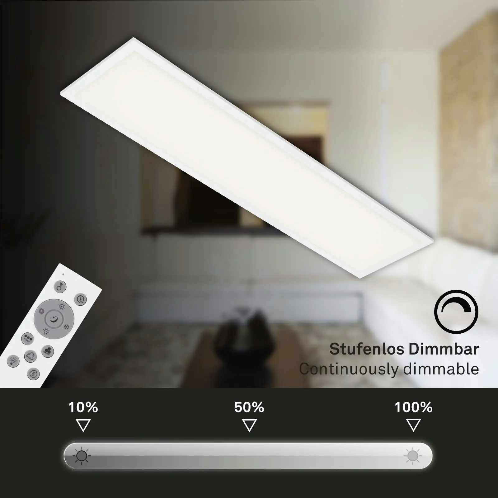 Briloner LED-Panelleuchte ultraflach 100 x 25 cm weiß RGB dimmbar