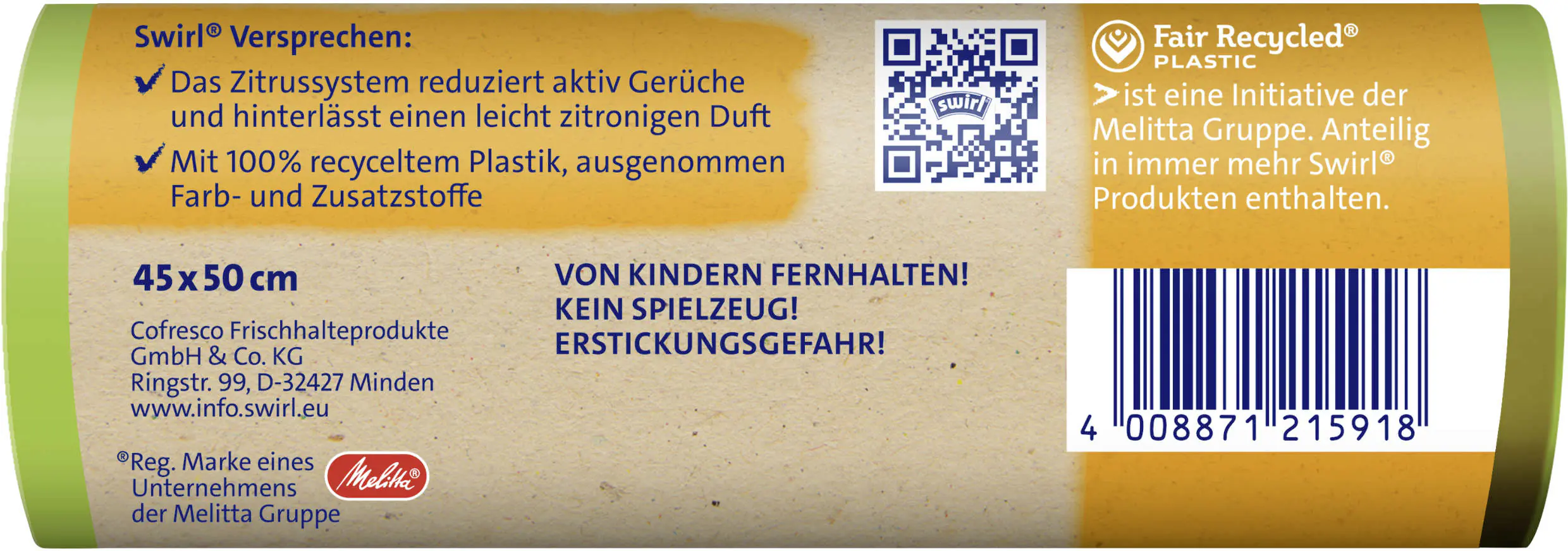 Swirl® Aktive Frische Müllbeutel 20 L Reißfest & Dicht