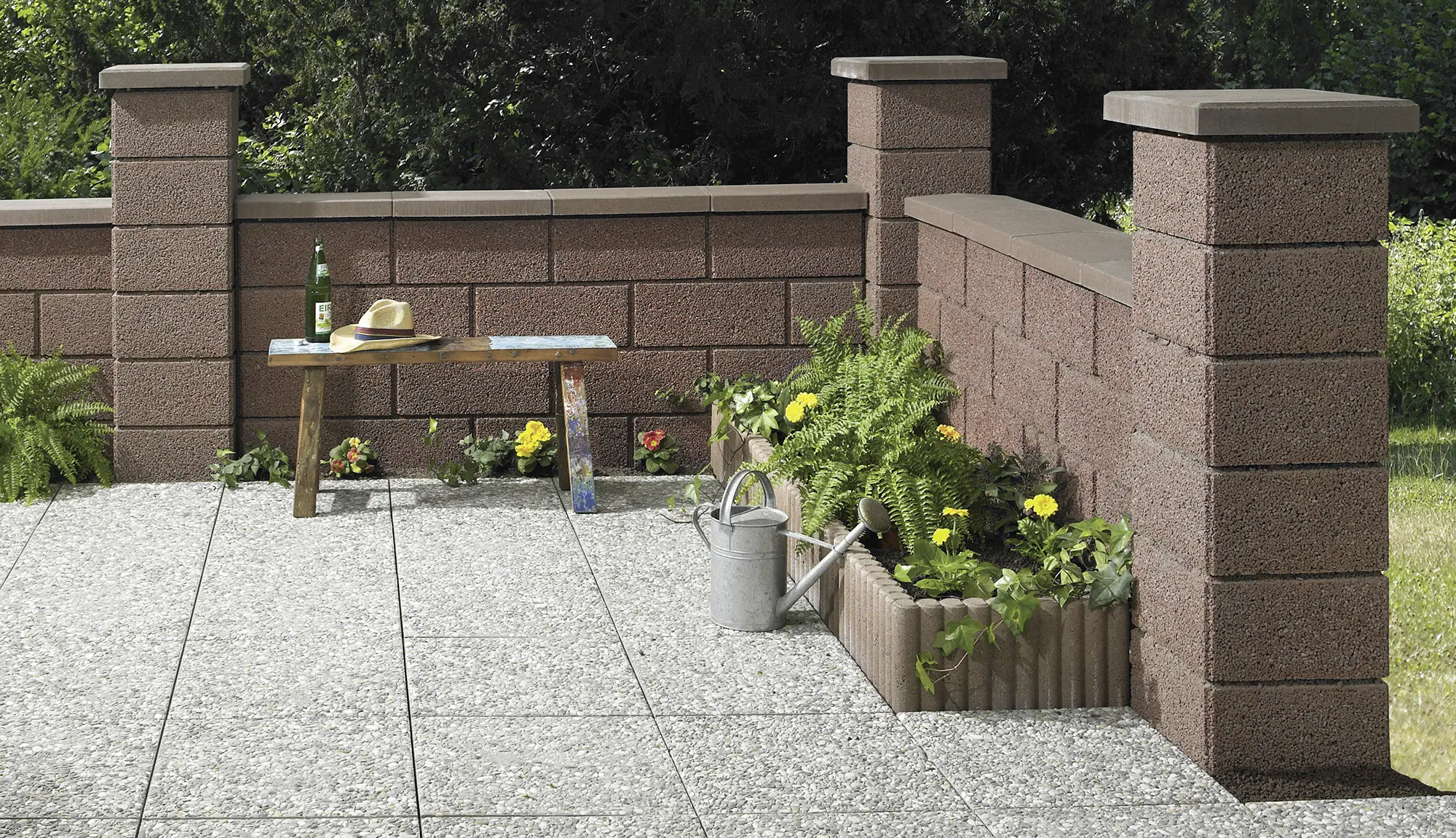 Kann Pfeilerstein Garten 37,5 x 37,5 x 20 cm braun
