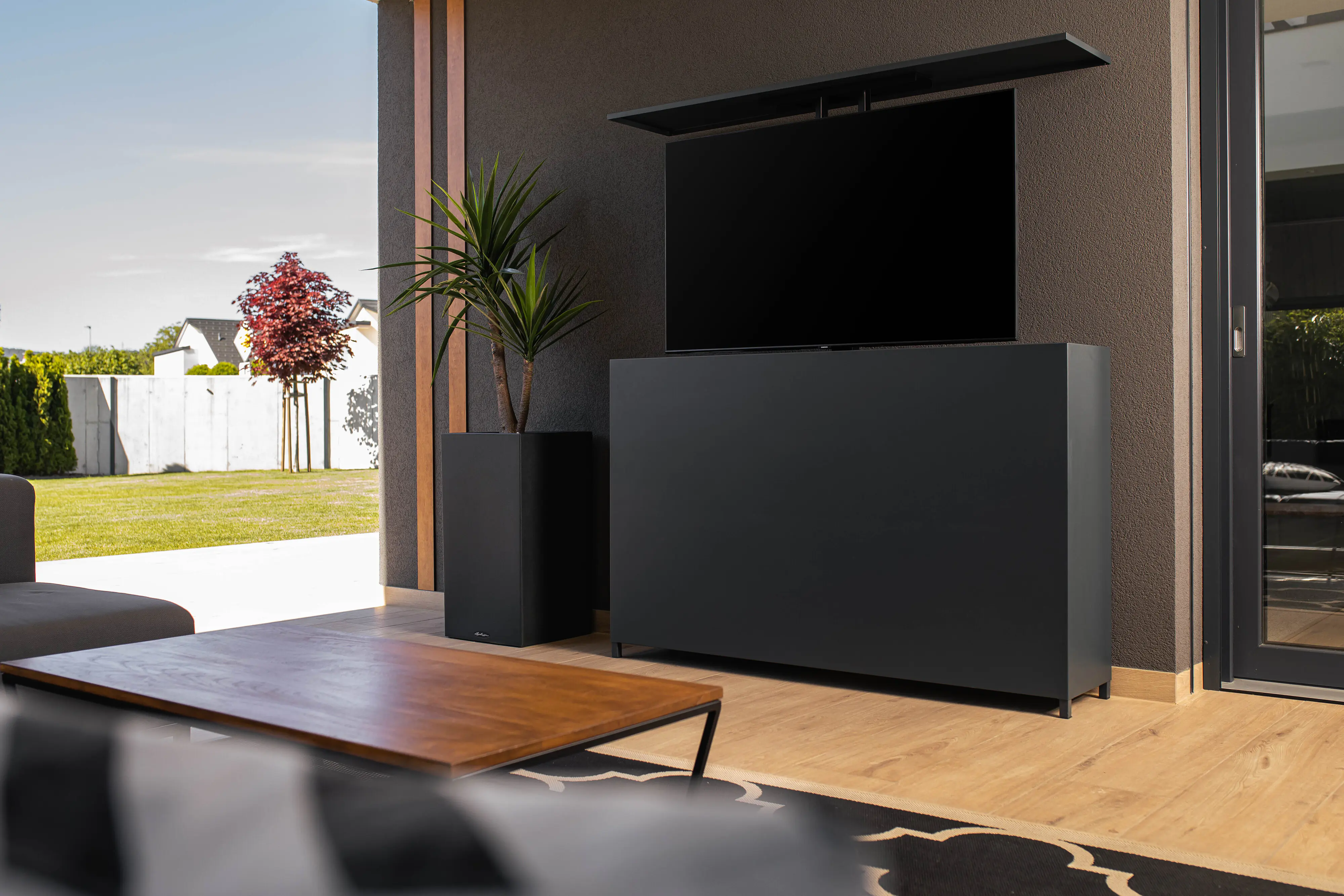 Bellano Living TV Lift Schrank Outdoor dunkelgrau Bellano Living TV Lift Schrank Outdoor dunkelgrau