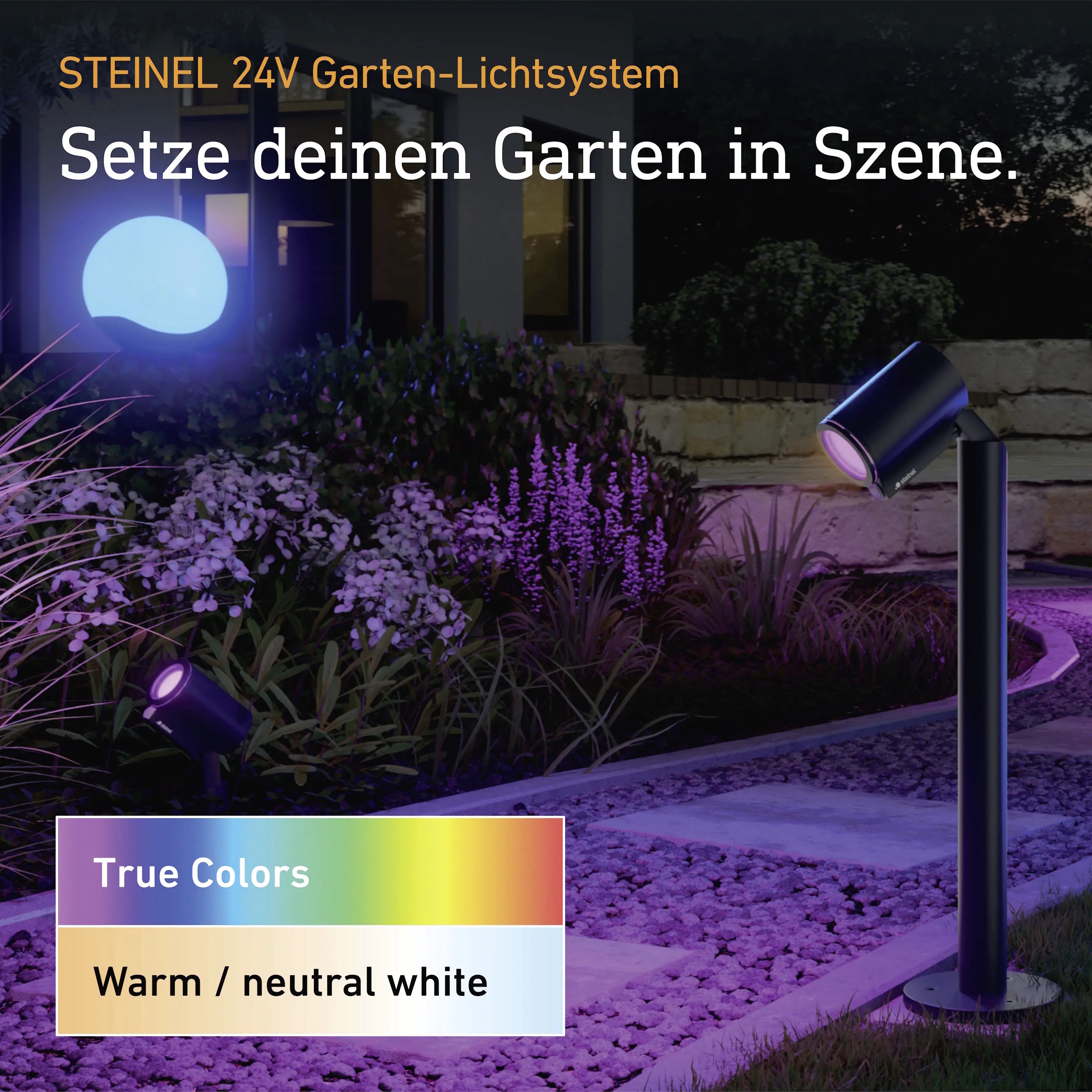Steinel LED Außenleuchte Sphera 24V Ø 40 cm ultra warmweiß-neutralweiß weiß