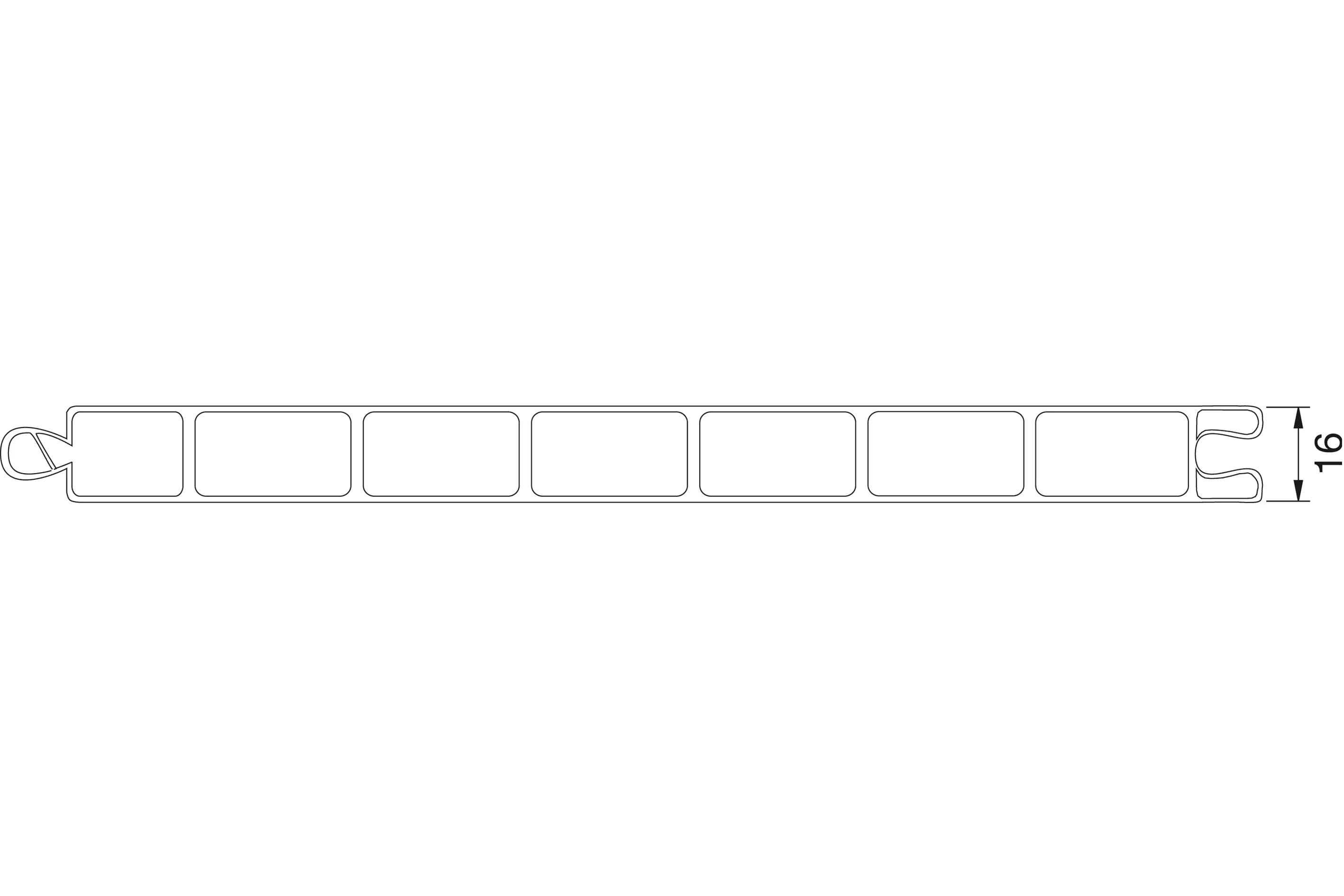 Gutta PVC-Hohlkammerpaneel 200 x 20 cm 16 mm bronze Gutta PVC-Hohlkammerpaneel 200 x 20 cm 16 mm bronze